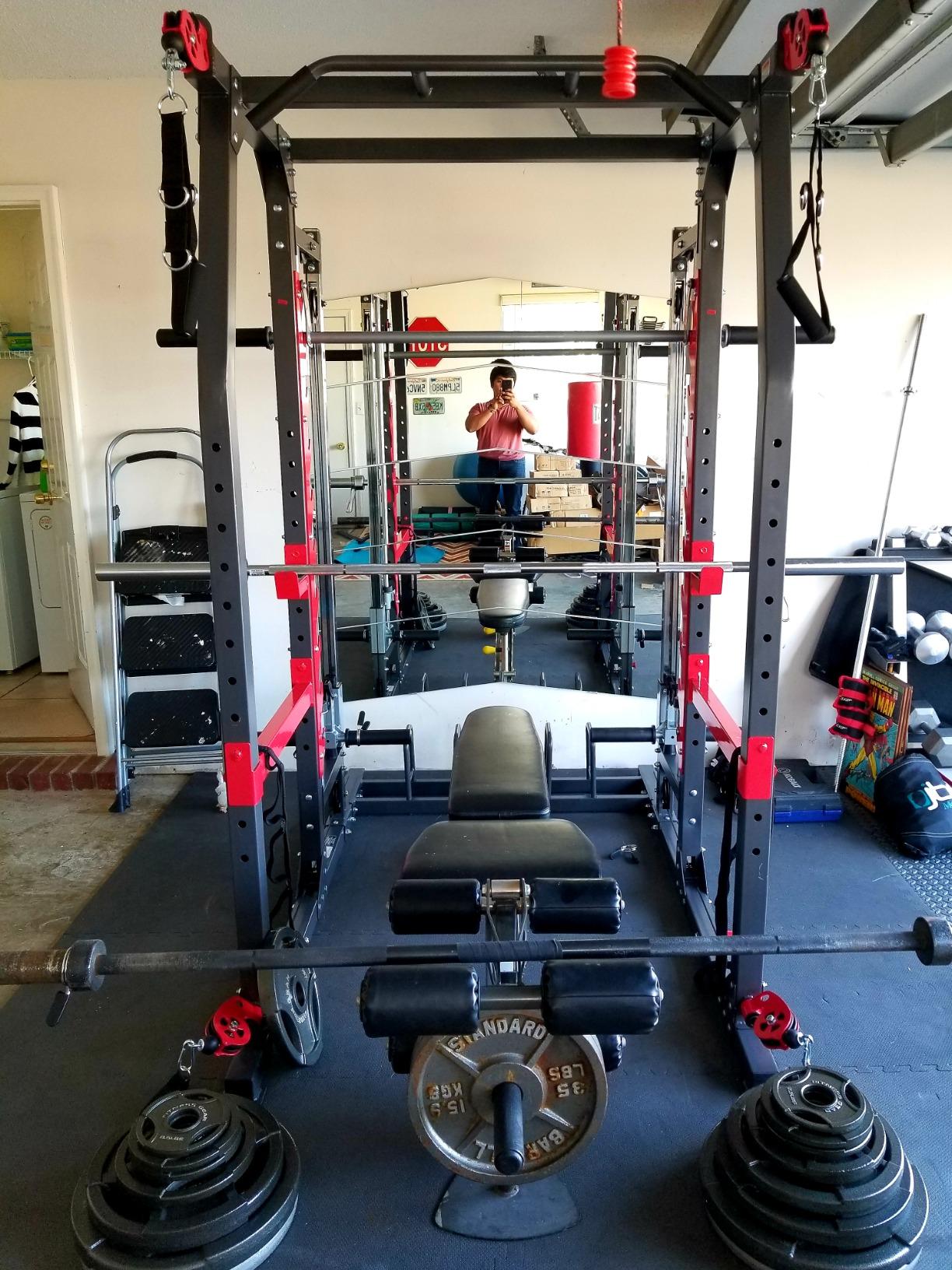 Marcy Smith Machine Home Gym System SM-4903, All-in-One Strength Training Cage with Weight Bench, Pulley, Squat Rack & Workout Station customer photo 2