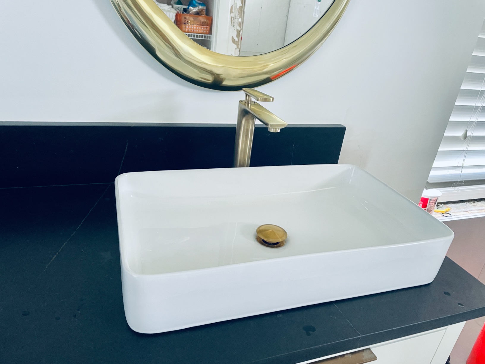 Sarlai 24 Vessel Sink Rectangle - 24 x 14 Inch Bathroom Sink Modern Large Rectangular Above Counter White Porcelain Ceramic Bathroom Vessel Vanity Sink Art Basin customer photo 1