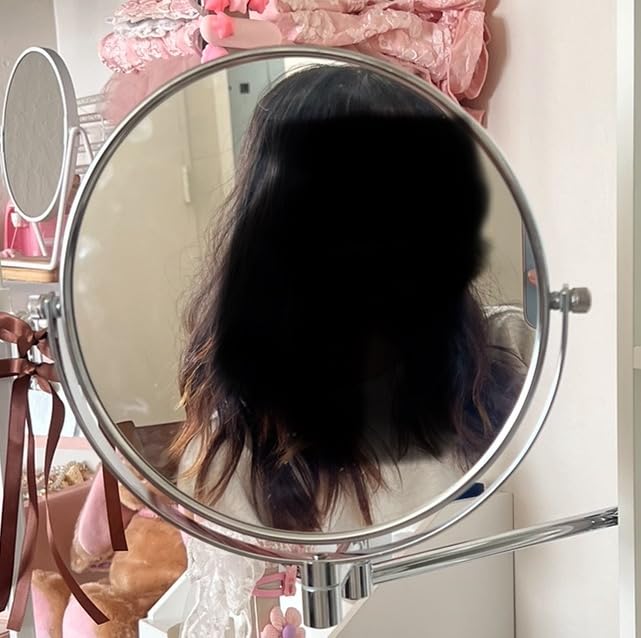DECLUTTR 8 Inch Wall Mounted Magnifying Mirror with 10x Magnification, Double Sided Vanity Makeup Mirror for Bathroom, Chrome Finished customer photo 1