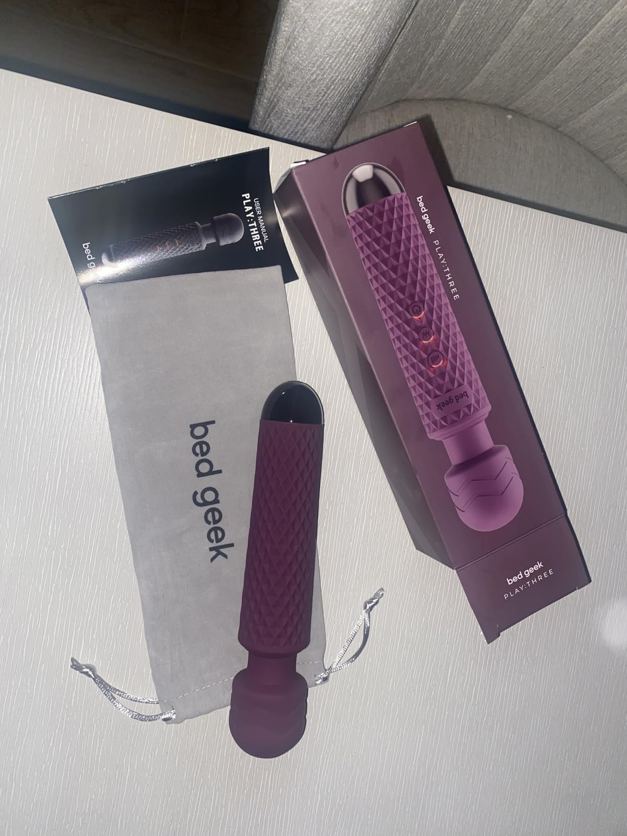 bed geek Handheld Cordless Personal Wand Massager - Waterproof, USB Rechargeable, 20 Vibration Patterns, 8 Speeds, Memory Feature, Skin-Soft Silicone for Ultimate Relaxation Tool customer photo 1