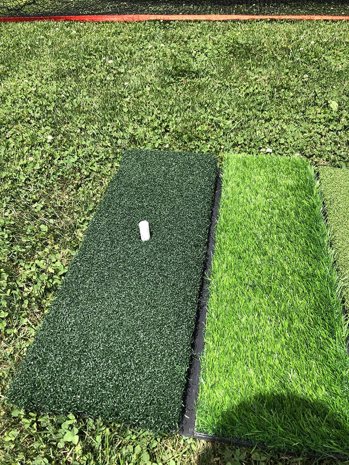 GoSports Tri-Turf XL Golf Hitting Mat – 24x24 in Golf Practice Mat for Indoor/Outdoor Training, Fairway Rough Tee Turf, Portable Golf Mat for Backyard, Garage & Golf Simulator Use customer photo 1