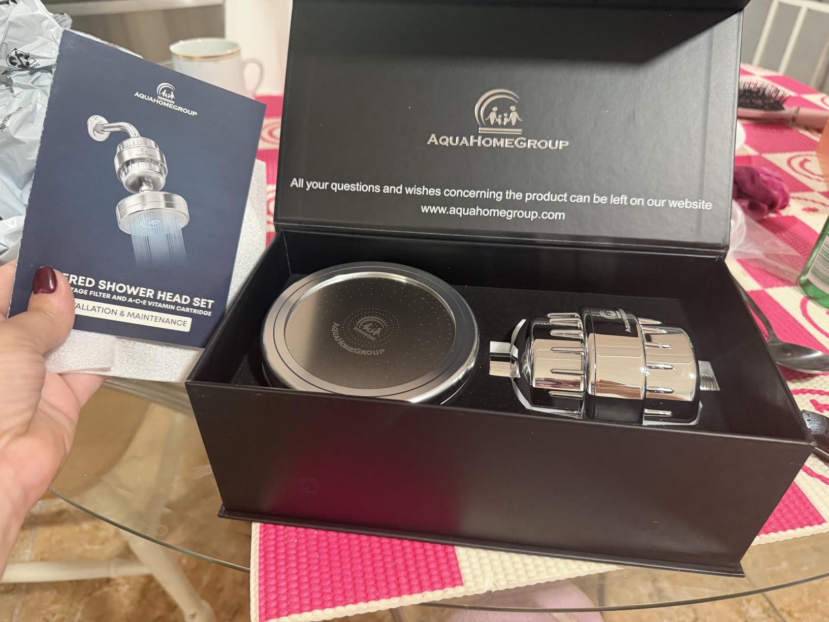 AquaHomeGroup Handheld Shower Filter, 20+3 Stage, 1.8 GPM, Chrome customer photo 1