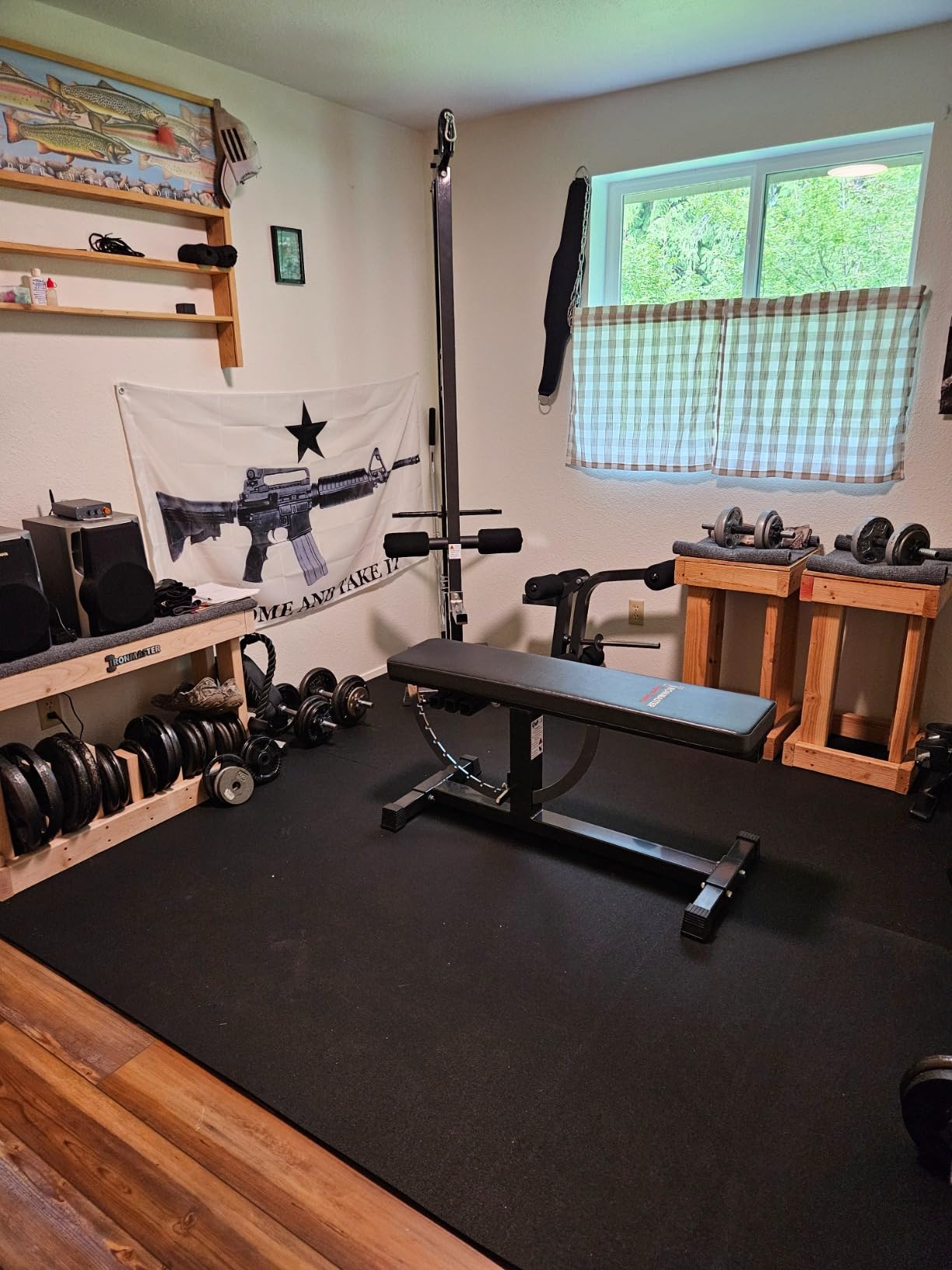 American Floor Mats 3/8in (9mm) Thick Solid Black 4' x 8' Heavy Duty Rubber Rolls, Protective Exercise Mats, Home Gym Rubber Flooring customer photo 1