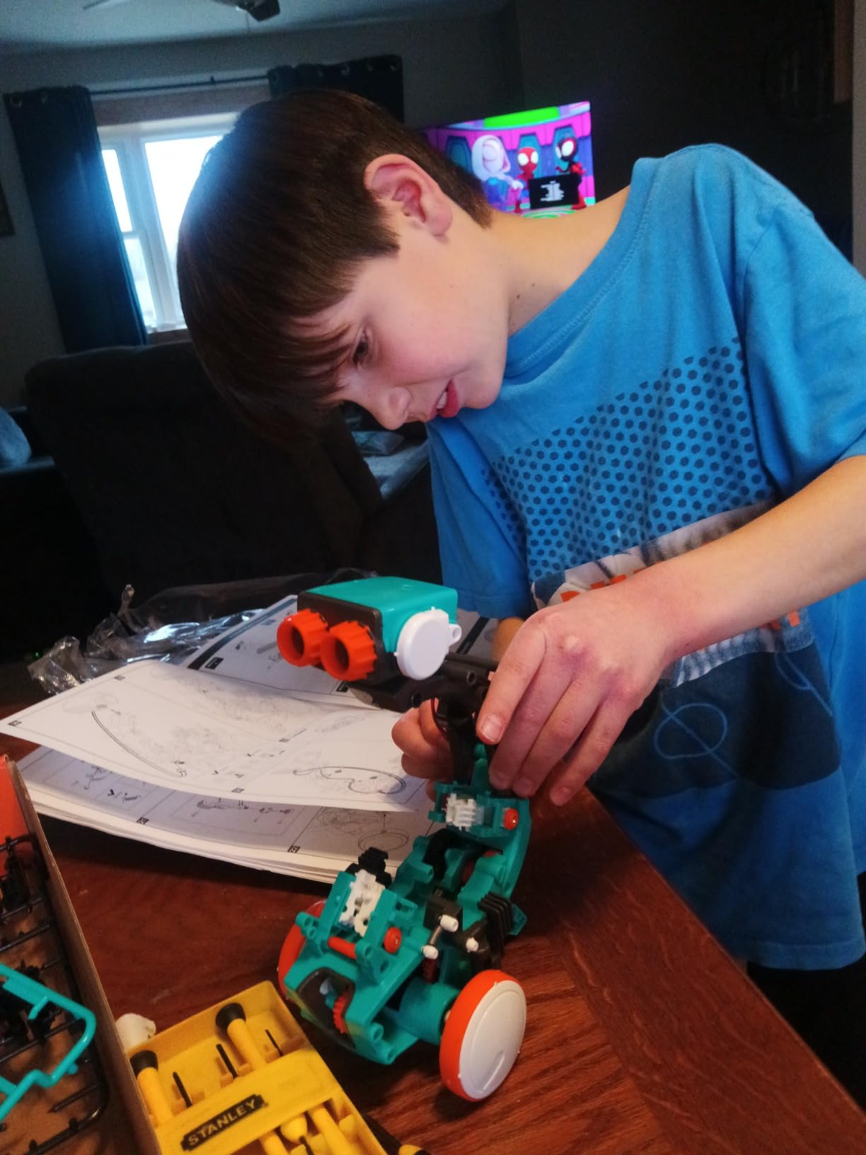 TEACH TECH Mech-5 STEM Coding Robot Building Kit for Kids Ages 10+ | Mechanical coding wheel programs the robot customer photo 2