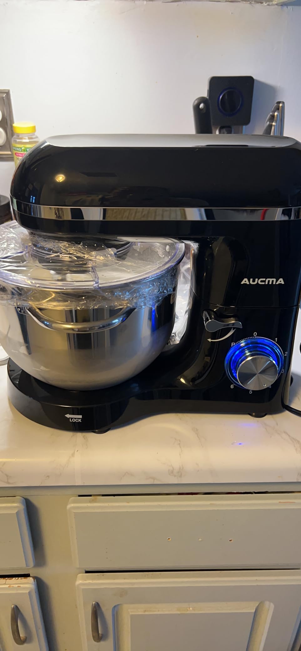 Aucma Stand Mixer, 6.5-QT 660W 6-Speed Tilt-Head Food Mixer, Black customer photo 2