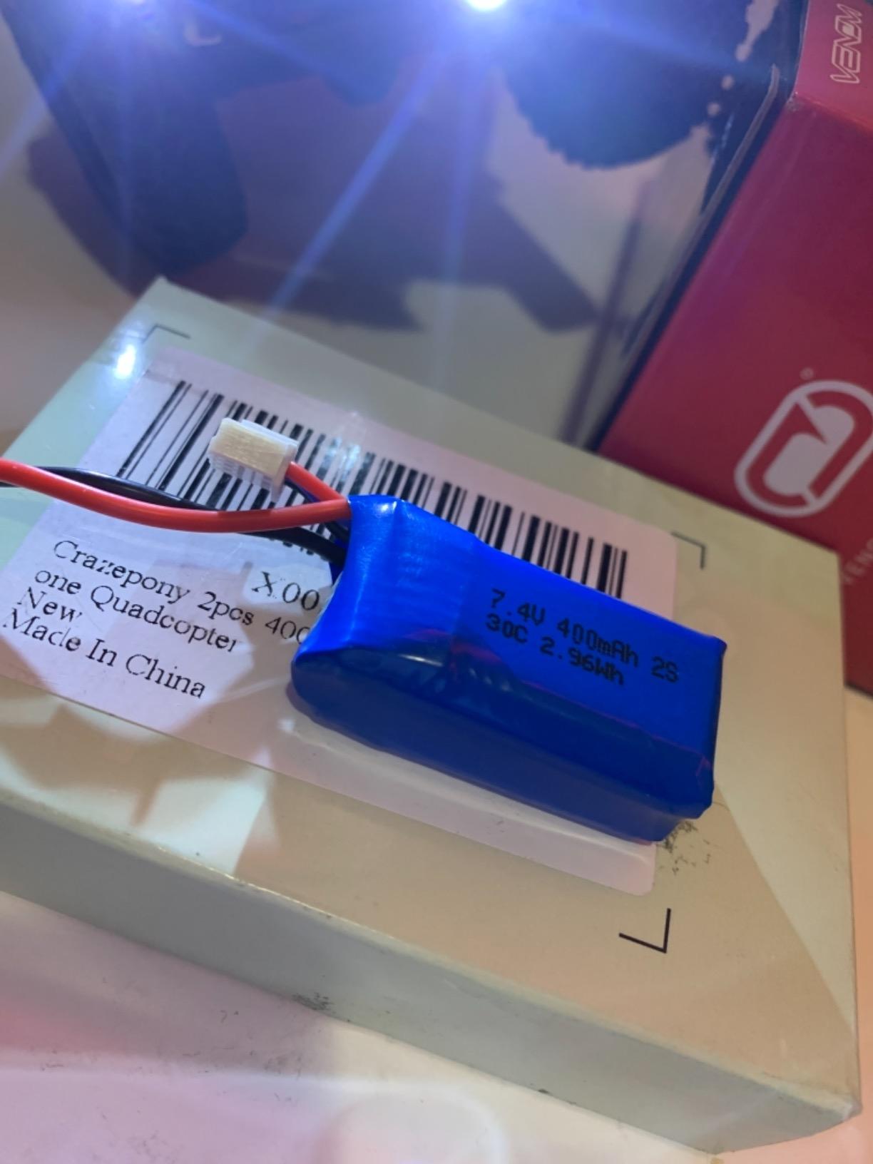 400mAh 2S 7.4V 30C LiPo Battery with JST Plug for Micro FPV Racing Drone | Crazepony 2PCS 2S Lipo Battery Pack for Quadcopter customer photo 2