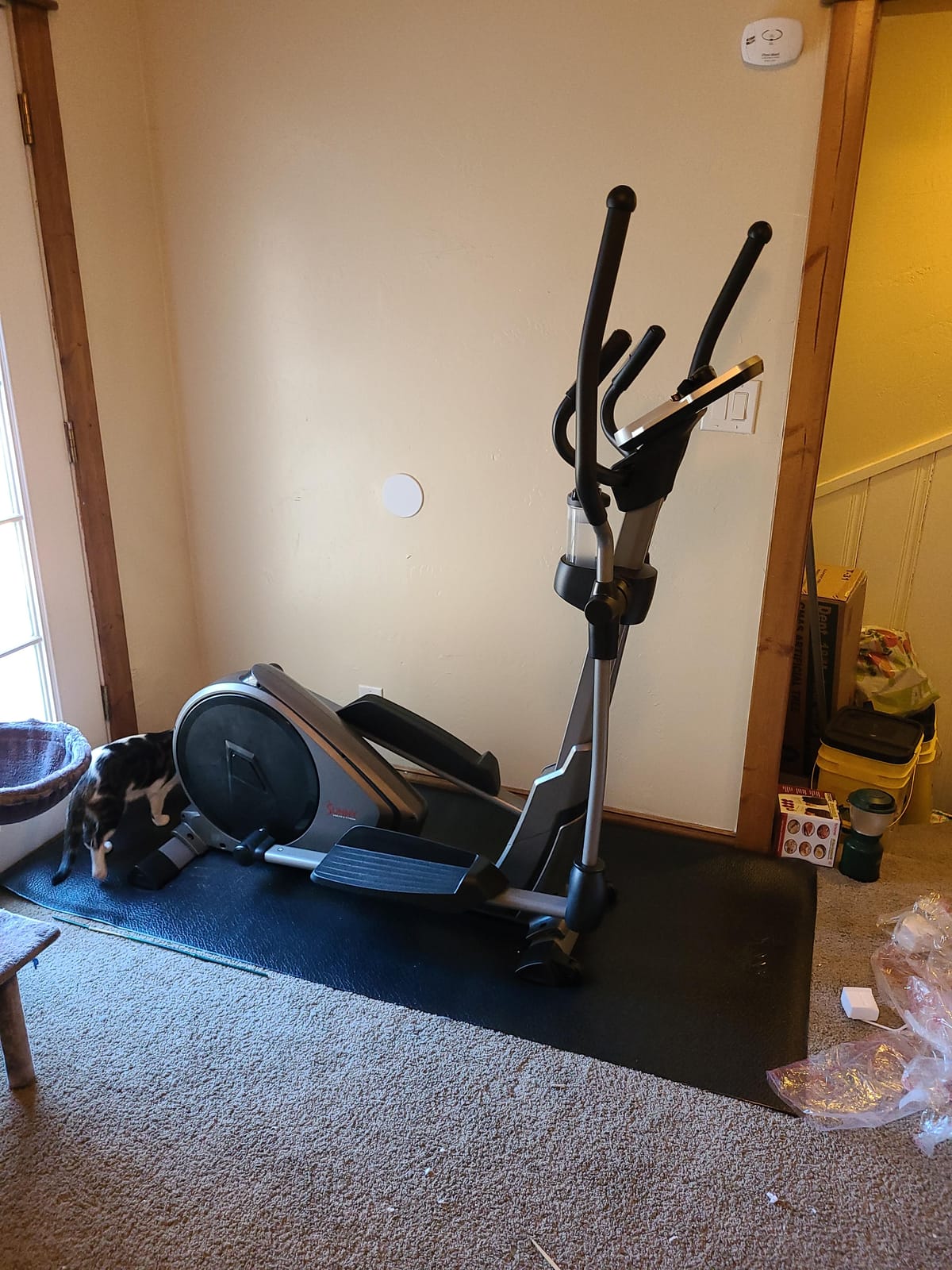 Sunny Health & Fitness Heavy Duty Elliptical Machine with Full Body Workout | Adjustable Resistance, Dual Handlebar, Performance Monitor, Device Holder, Heart Rate Monitor, 300LB-330 LB Capacity customer photo 2