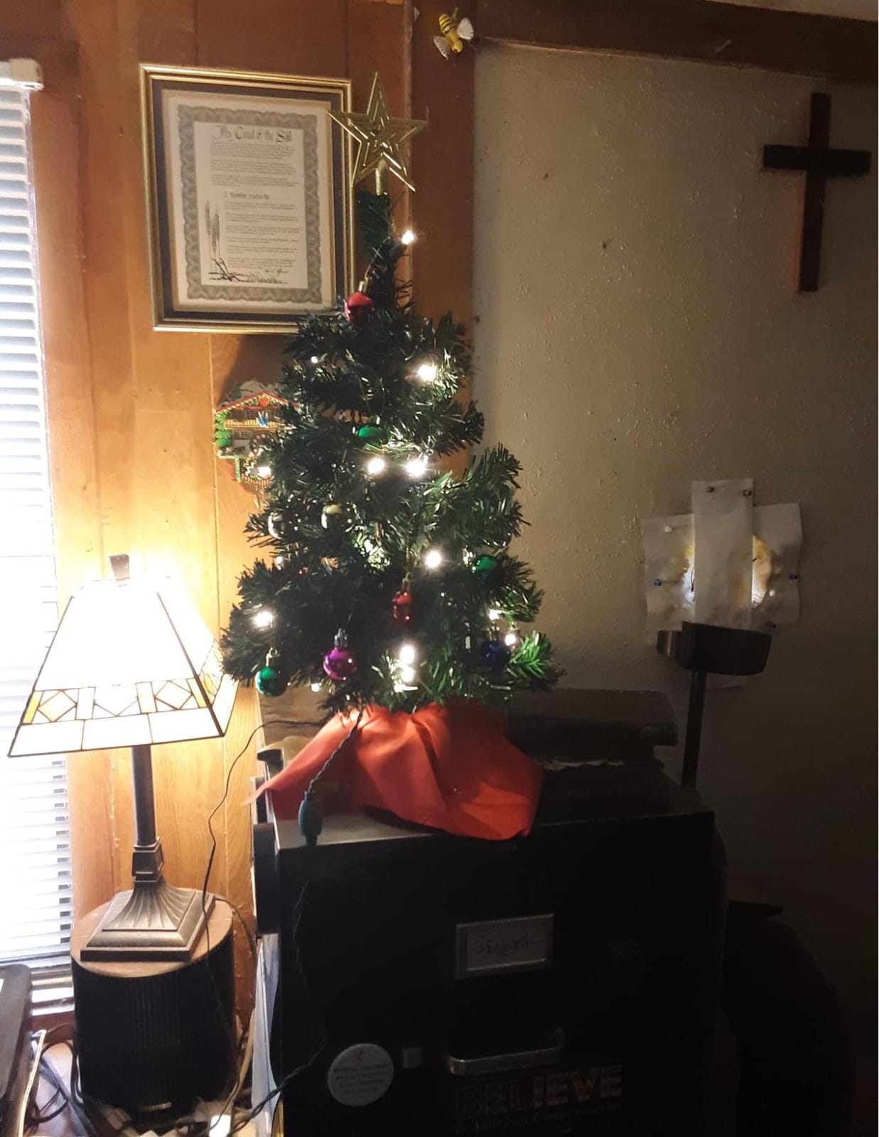 Prextex 23-Inch Mini Christmas Tree with Lights - Small Holiday Tree with Ornaments, Star Topper, and Gift Boxes - Easy Setup Table Decorations for Home, Office, and Indoor Festive Displays customer photo 1