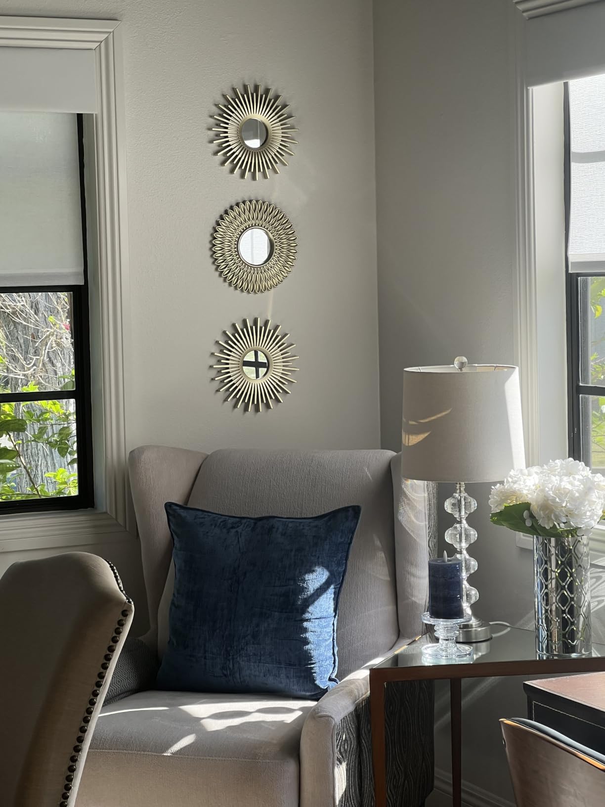 BONNYCO Gold Mirrors for Wall Pack of 3, Round Wall Mirrors Bedroom Room and Home Decor. Espejos Decorativos de Pared Sala Dormitorio, Modern Minimalist Decor Vintage, Chic. Gifts for Women, Mums customer photo 1