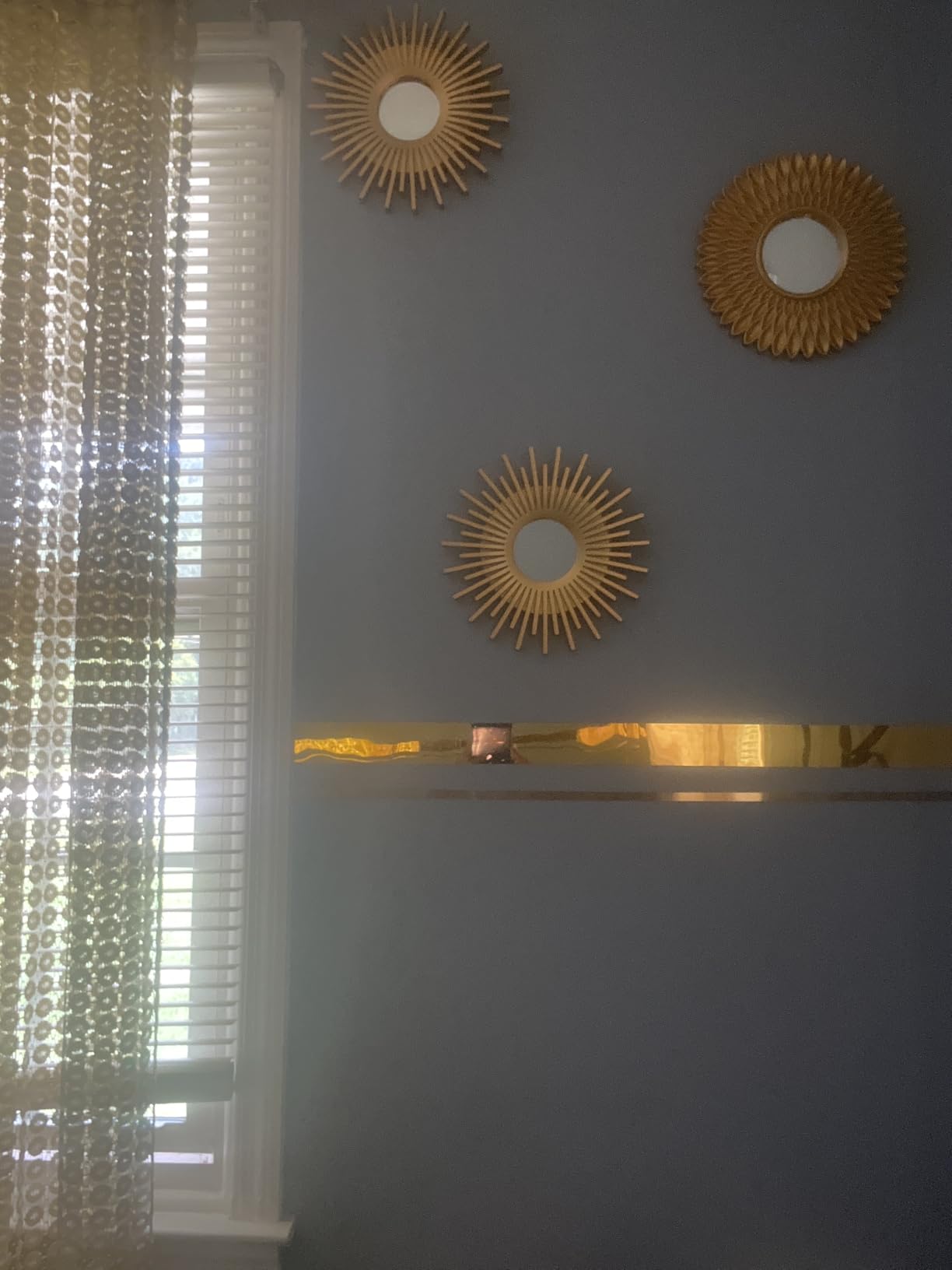 BONNYCO Gold Mirrors for Wall Pack of 3, Round Wall Mirrors Bedroom Room and Home Decor. Espejos Decorativos de Pared Sala Dormitorio, Modern Minimalist Decor Vintage, Chic. Gifts for Women, Mums customer photo 2