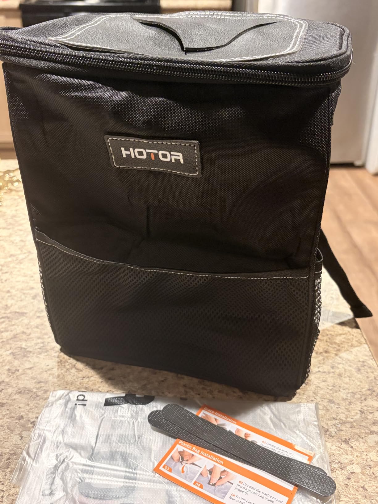HOTOR Car Trash Can, Leakproof Car Organizer, 2-Gallon, Black customer photo 2