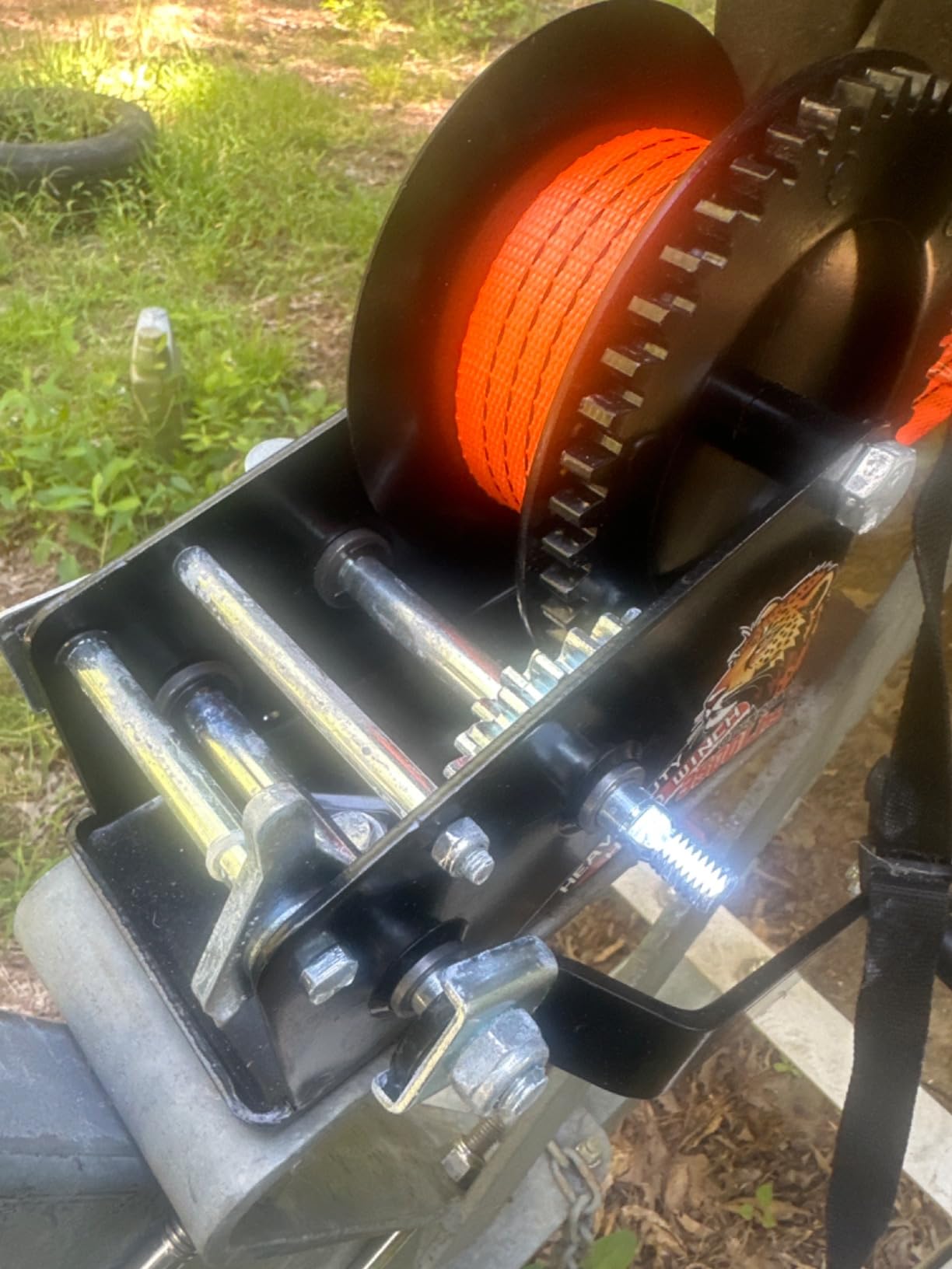 OPENROAD 1600lbs Hand Winch Boat Winch, Hand Crank Winch with 10m (32ft) Cable Manual Winches, Two-Way Adjustable Boat Trailer Winch, Corrosion Resistant Towing Winches (1600lbs) customer photo 1