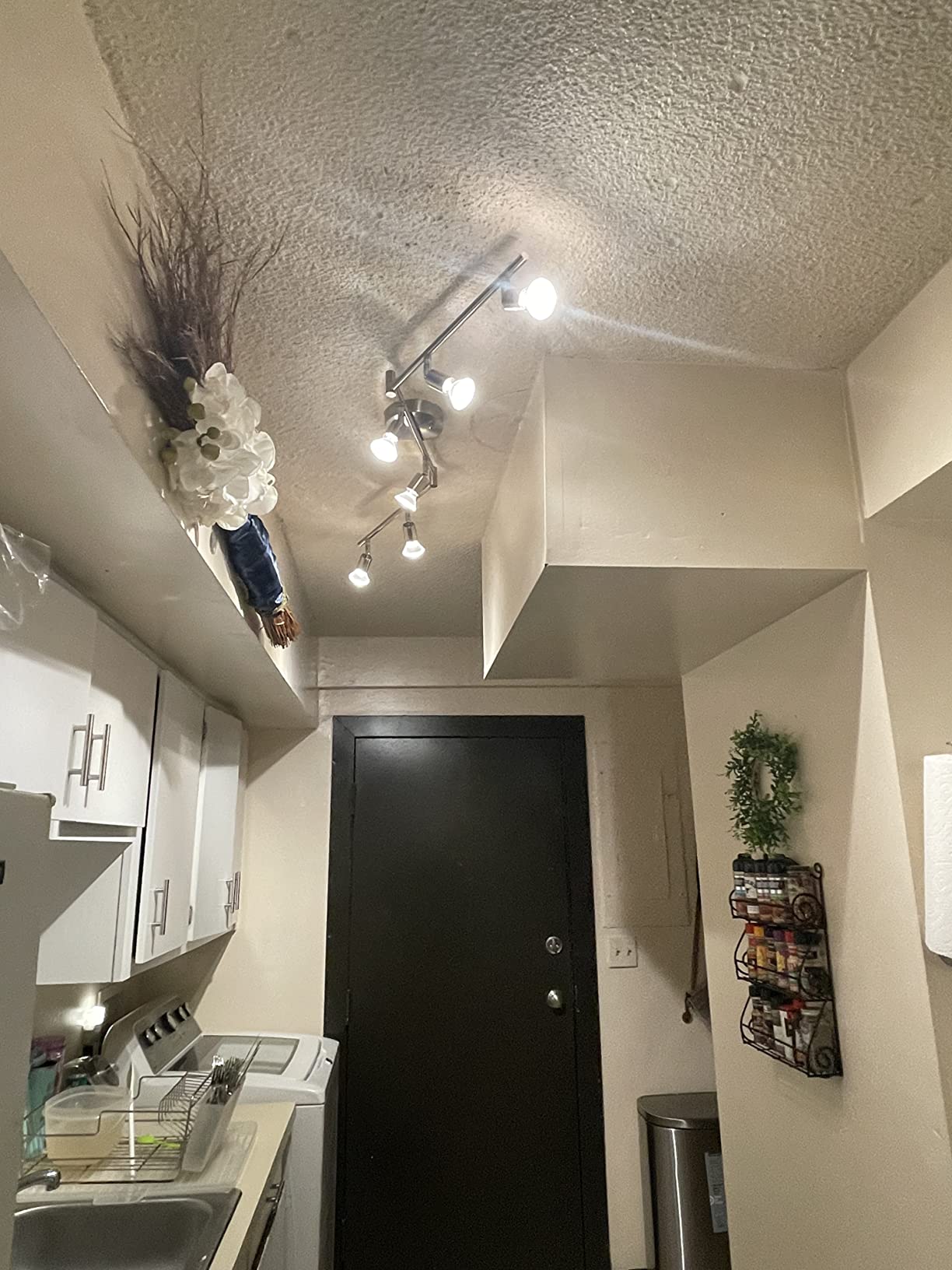 AIBOO 6-Light Adjustable Dimmable Track Lighting Kit, Flexible Foldable Arms,Satin Nickel Kitchen,Hallyway Bed Room Lighting Fixture, GU10 Base Bulbs not Included customer photo 1