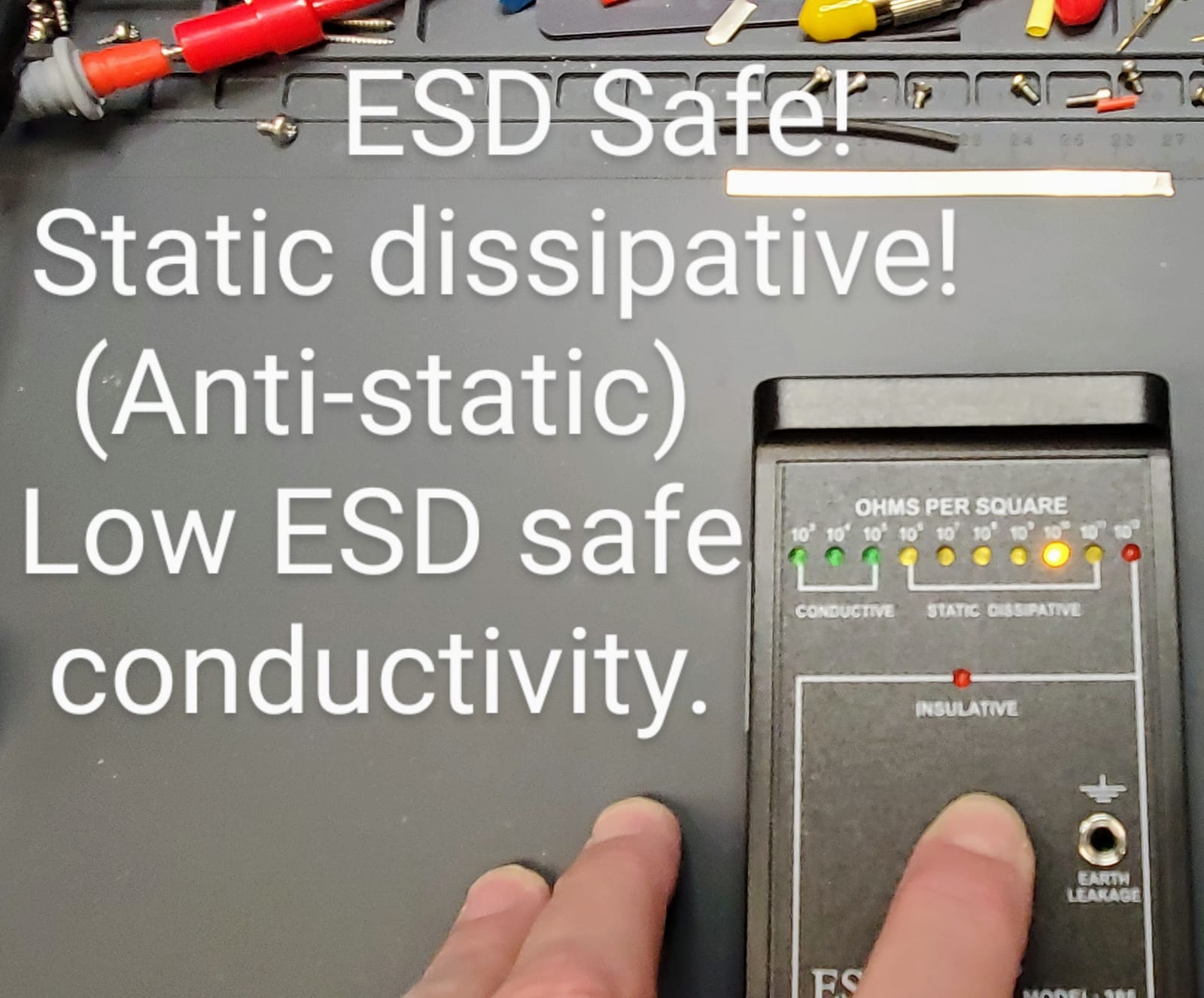 Anti-Static Mat ESD Safe for Electronic, HPFIX Silicone Soldering Repair Mat 932°F Heat Resistant, 15.9