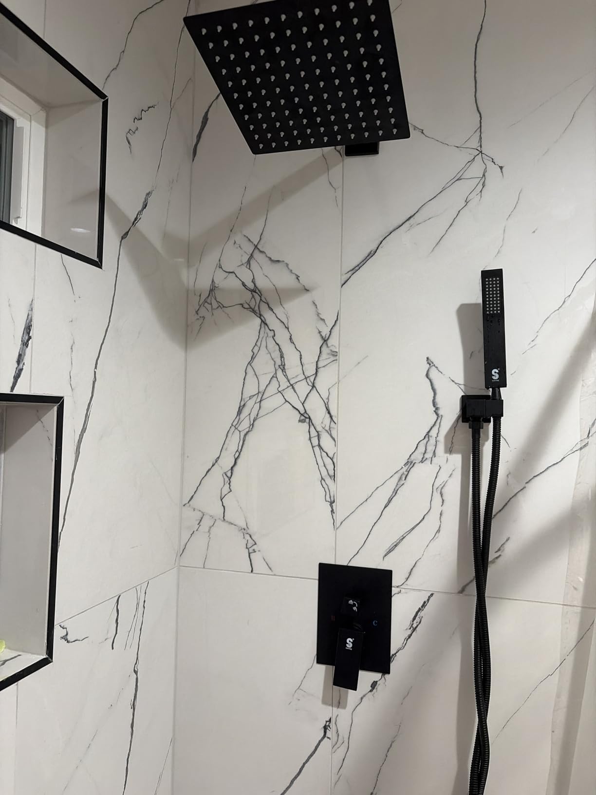 SR SUN RISE Shower Faucet Set 10-Inch Rainfall Shower Head Matte Black customer photo 2