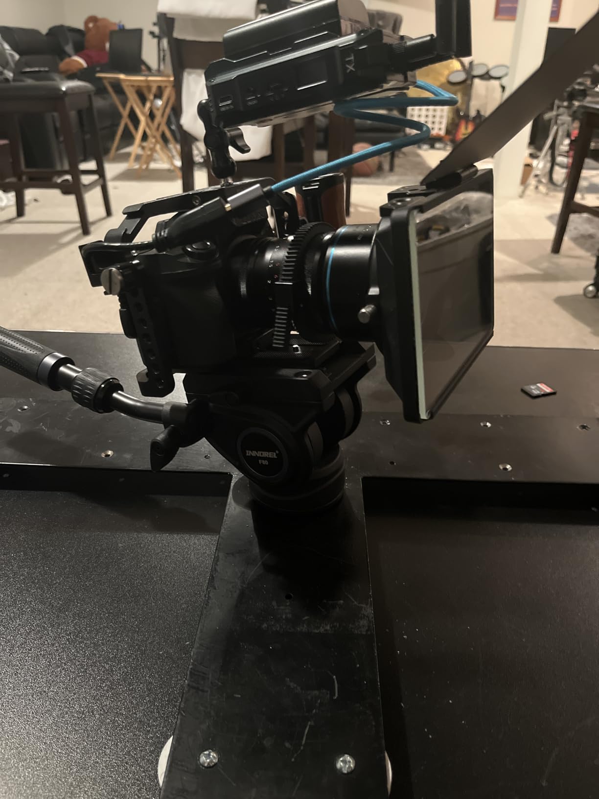 Video Camera Tripod Fluid Head-INNOREL F60,Professional Drag Pan Panoramic Fluid Head with 1/4