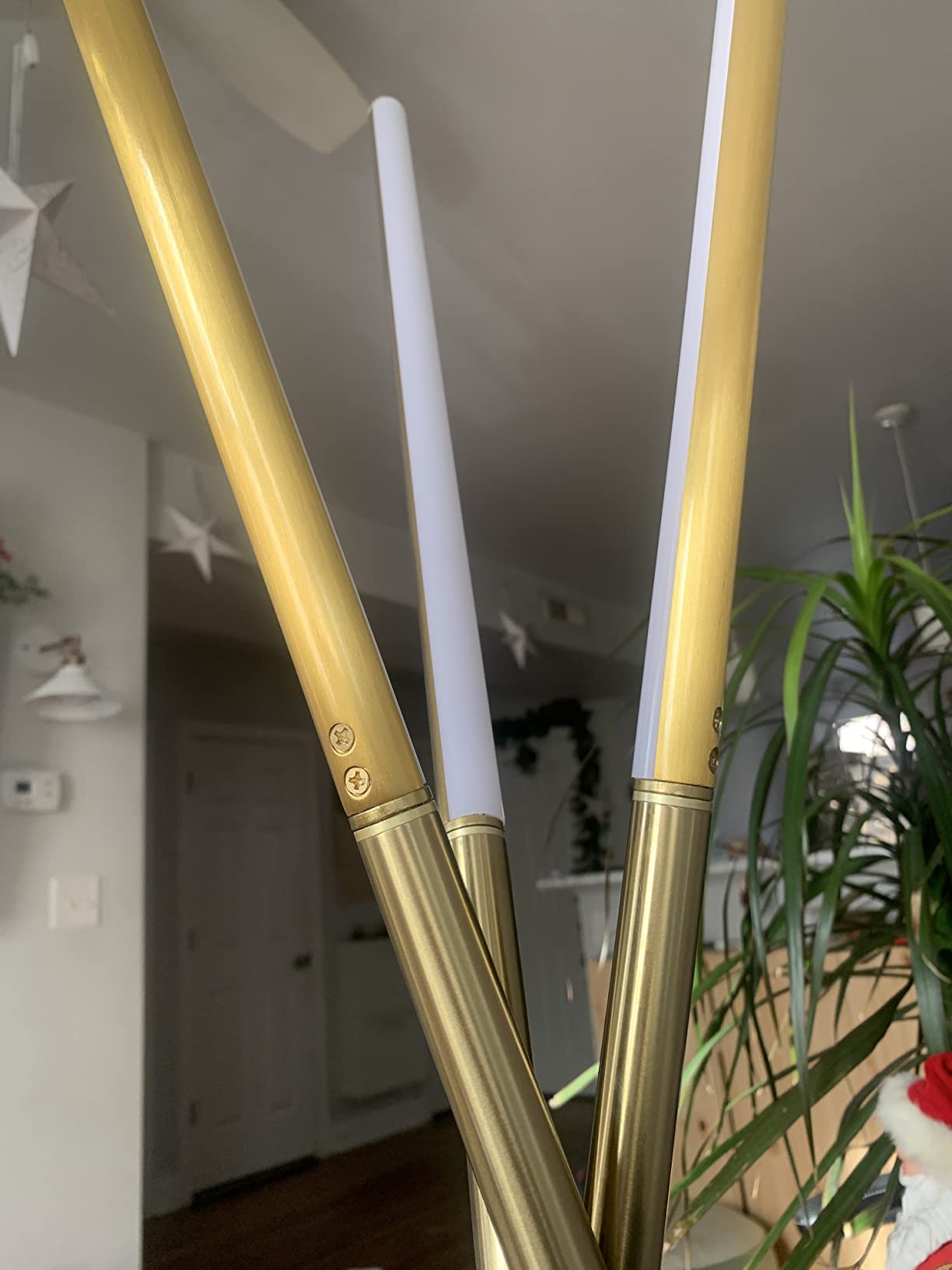 Brightech Stix LED Tripod Floor Lamp for Living Room, Dimmable Modern Standing Lamp with 3 Lights for Bedroom, Contemporary Office Lighting, Gold / Antique Brass customer photo 1