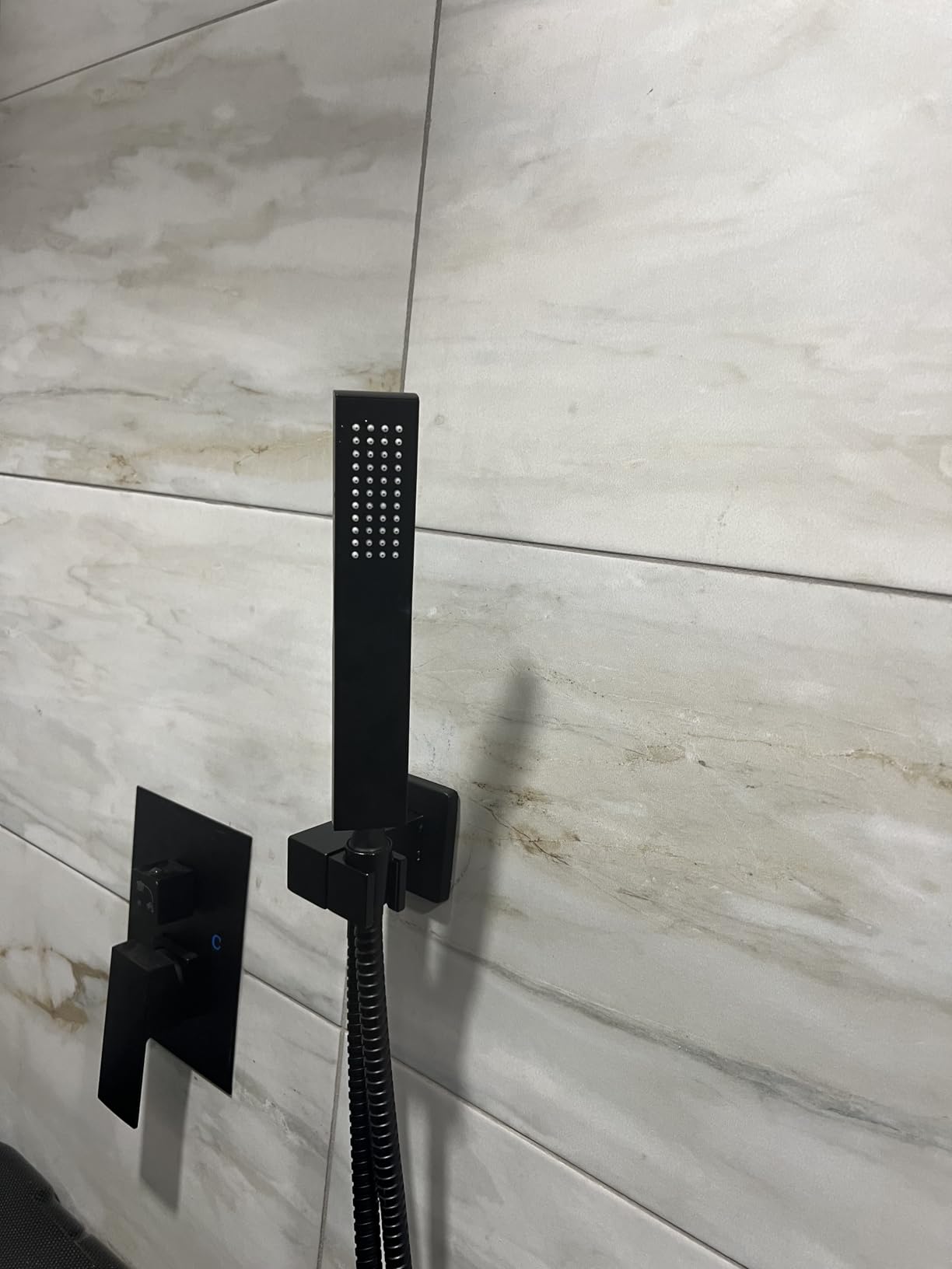 gotonovo Shower Faucet Set with Handheld Spray Matte Black,12'' Head customer photo 1