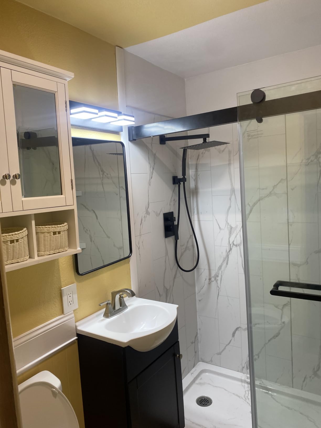 gotonovo Shower Faucet Set with Handheld Spray Matte Black,12'' Head customer photo 2