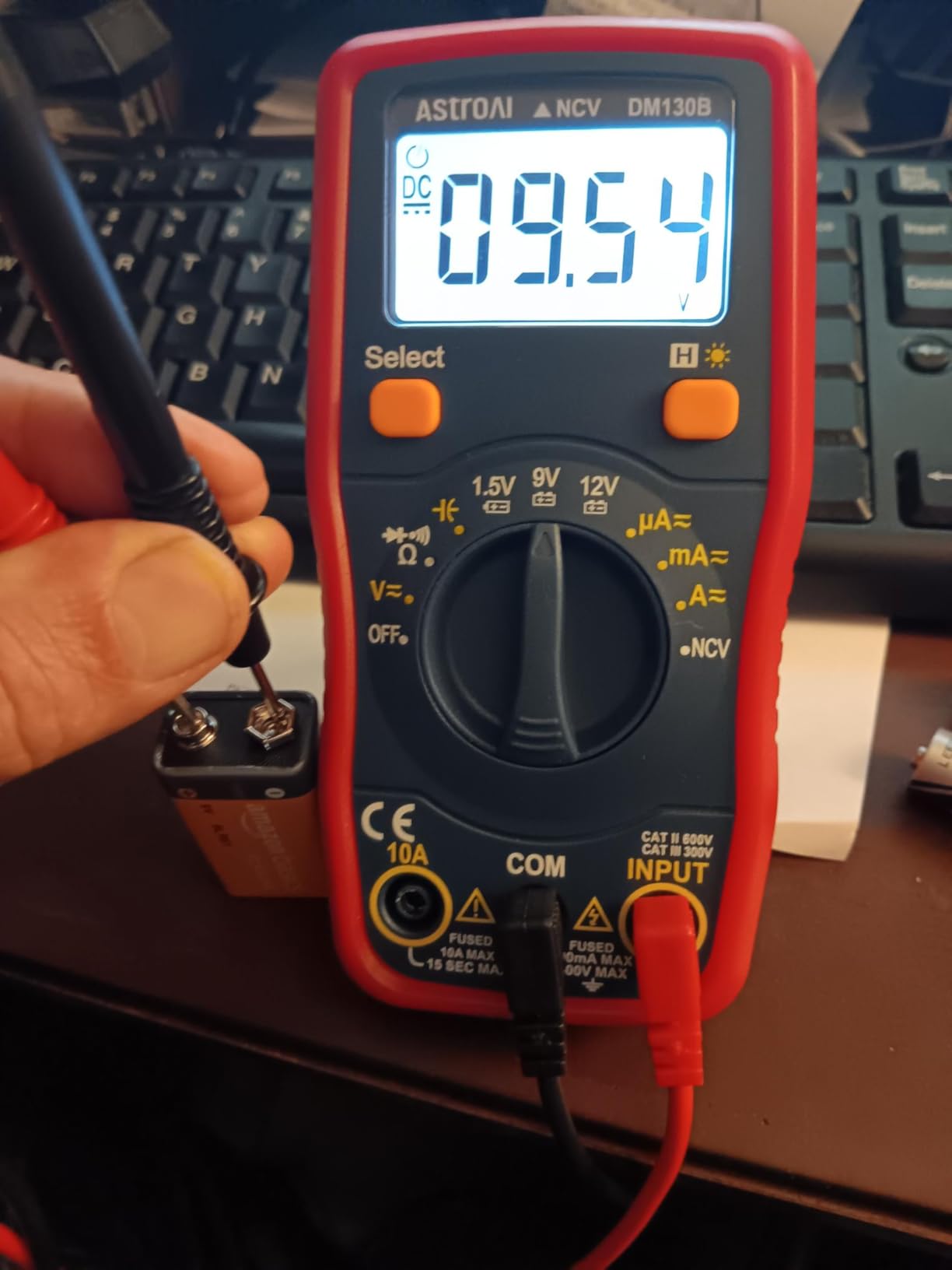 AstroAI DM130B Multimeter, 4000 Counts, Auto-Ranging, Capacitance Testing | Measures AC/DC Voltage, Current, Resistance, Capacitance, NCV, 1.5V/9V/12V Battery Modes, CAT III 600V customer photo 1