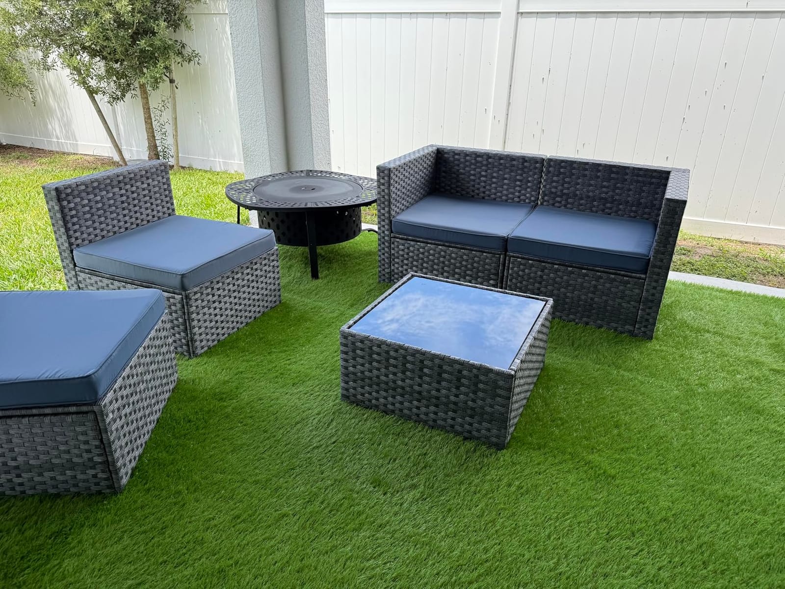Artificial Grass Turf 12FTX20FT,1,38inch 4 Tone Realistic Synthetic Thick Fake Faux Grass Rug Astroturf Carpet Landscape for Dogs Indoor Outdoor Garden Lawn Mat, with Drainage Holes customer photo 2