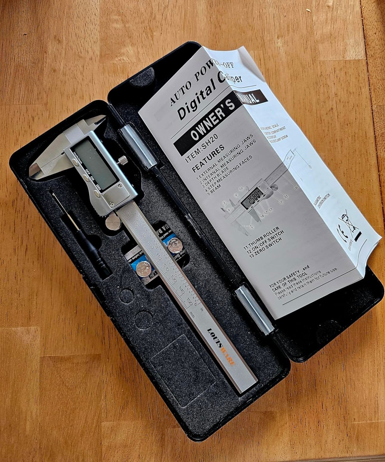 Digital Caliper, Caliper Measuring Tool with Stainless Steel, Electronic Micrometer Caliper with Large LCD Screen, Auto-Off Feature, Inch and Millimeter Conversion (6 Inch/150 mm) customer photo 2