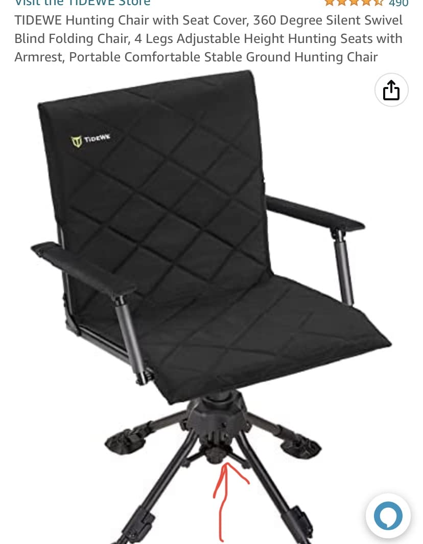 TIDEWE Hunting Chair with Seat Cover, 360° Silent Swivel Seat customer photo 2