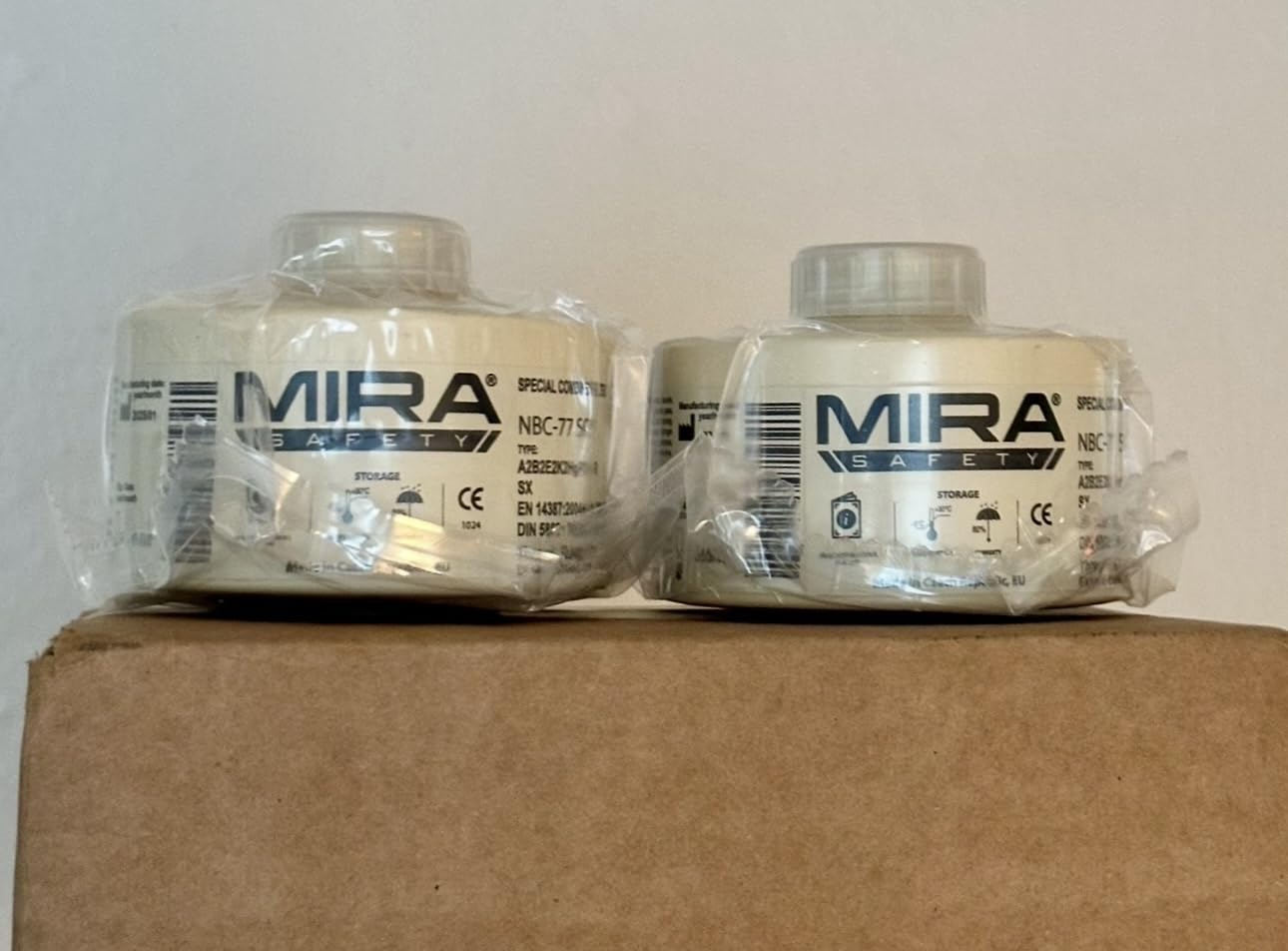 MIRA Safety - NBC-77 SOF - Single 40mm Gas Mask Filter - Special Combined Respirator Filters - NATO Standard Size (40mm x 1/7