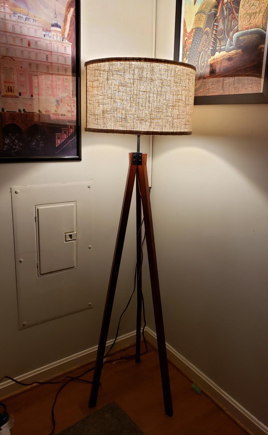 Brightech Eden Tripod LED Floor Lamp, Mid Century Dimmable Modern Light for Contemporary Living Rooms, Tall Free Standing Lamp with Solid Wood Legs for Bedroom, Office customer photo 1