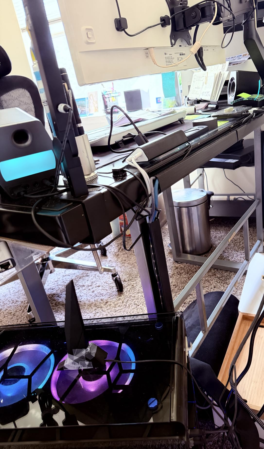 EVEO Cable Management Under Desk Kit (6 Units) - Under Desk Cable Management Cord Hider, Cable Hider Cord Management, Cable Organizer, Cable Raceway | Self-Adhesive 96'' J Channel 6X16 - Black customer photo 2