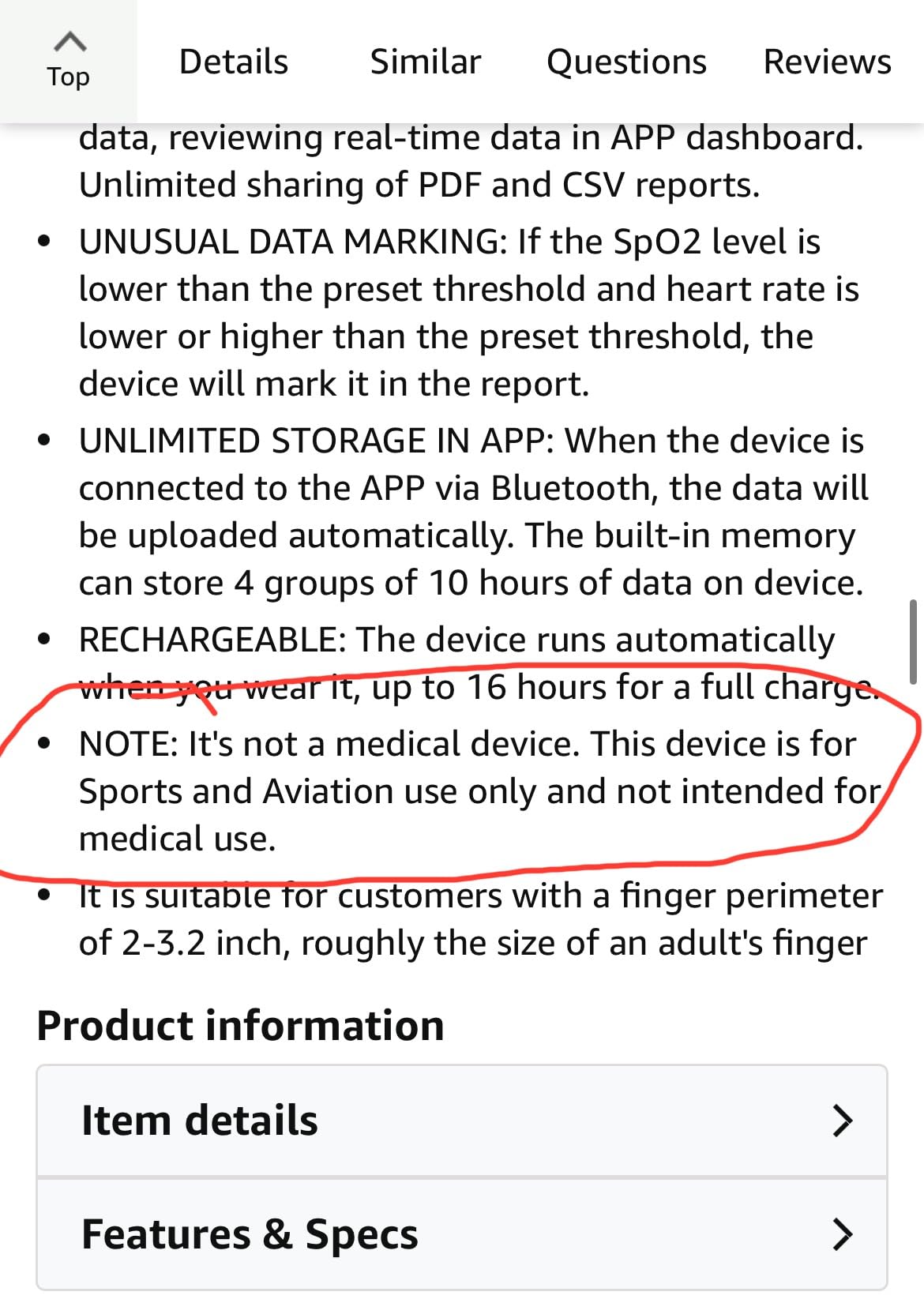 Wellue O2Ring Pulse Oximeter, Bluetooth SpO2 Blood Oxygen Saturation Monitor - Wearable O2 Ring Sensor with Vibration Reminder customer photo 1