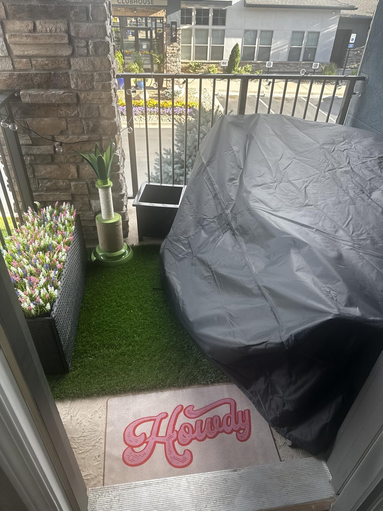 AYOHA Artificial Turf 4 ft x 6 ft with Drainage, 1.38 Inch Realistic Fake Grass Rug Indoor Outdoor Lawn Landscape for Garden, Balcony, Patio, Synthetic Grass Mat for Dogs, Customized customer photo 1