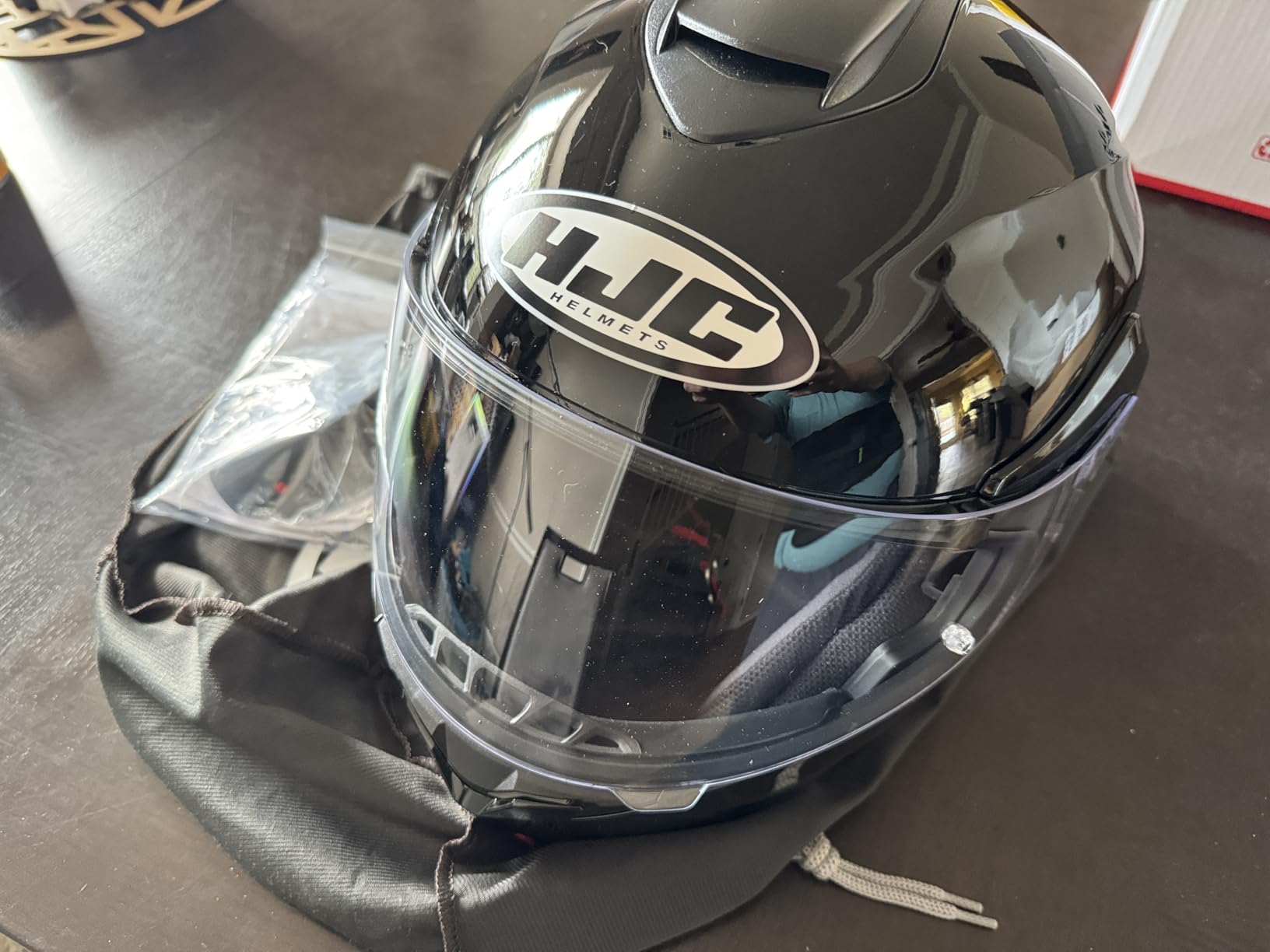 HJC C91 Solid Modular Motorcycle Helmet with HJ-17 Pinlock Shield, DOT Approved (Semi Flat Black, Medium) customer photo 1