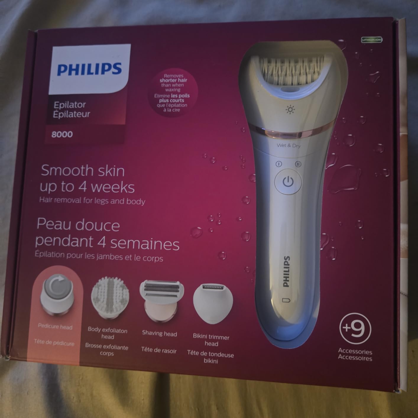 Philips Epilator Series 8000 5 in 1 Shaver for Women, Trimmer, Pedicure and Body Exfoliator with 9 Accessories, BRE740/14 customer photo 1