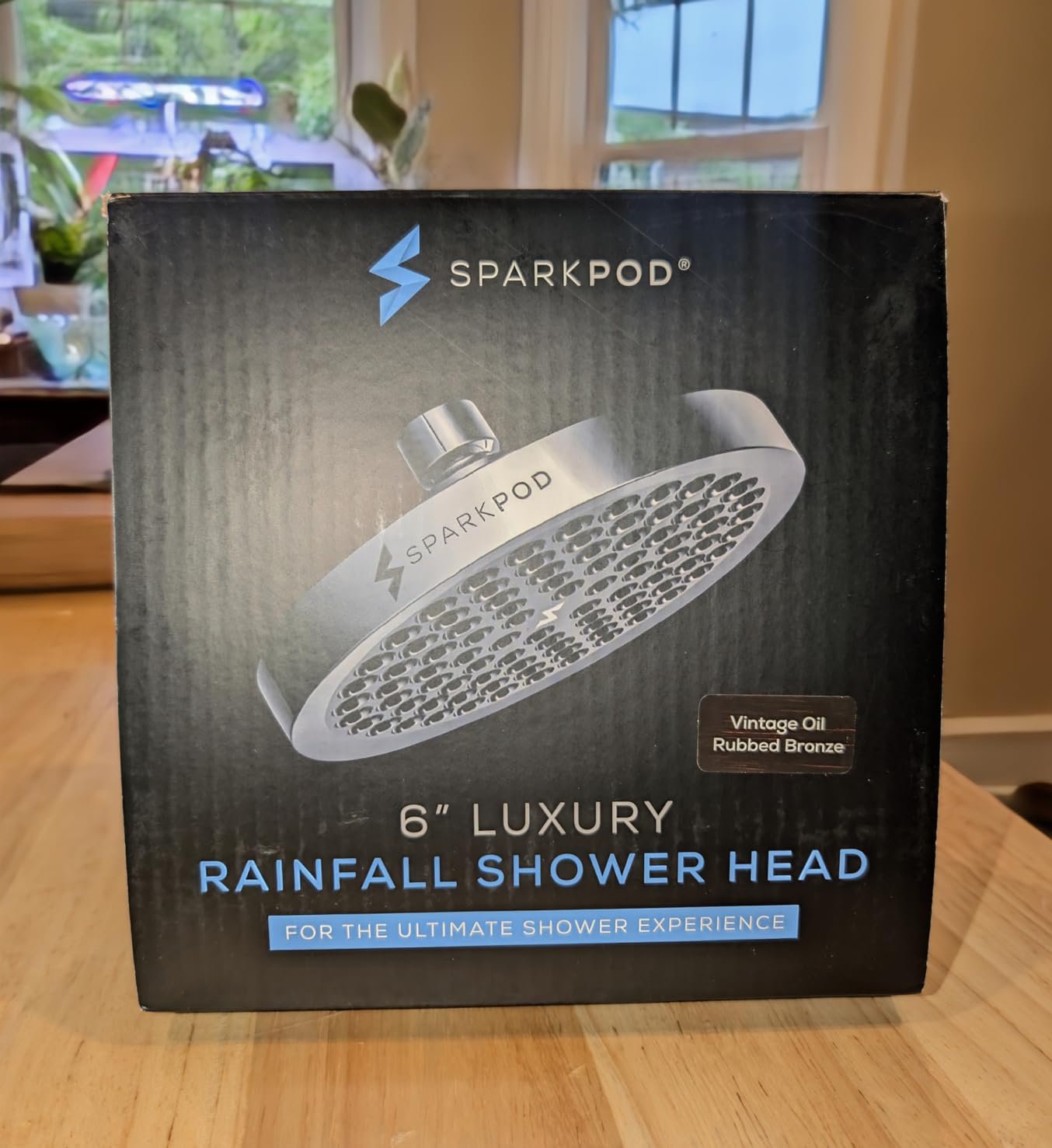 SparkPod Rain Shower Head, 6 Inch Round, Midnight Black Matte Finish customer photo 1