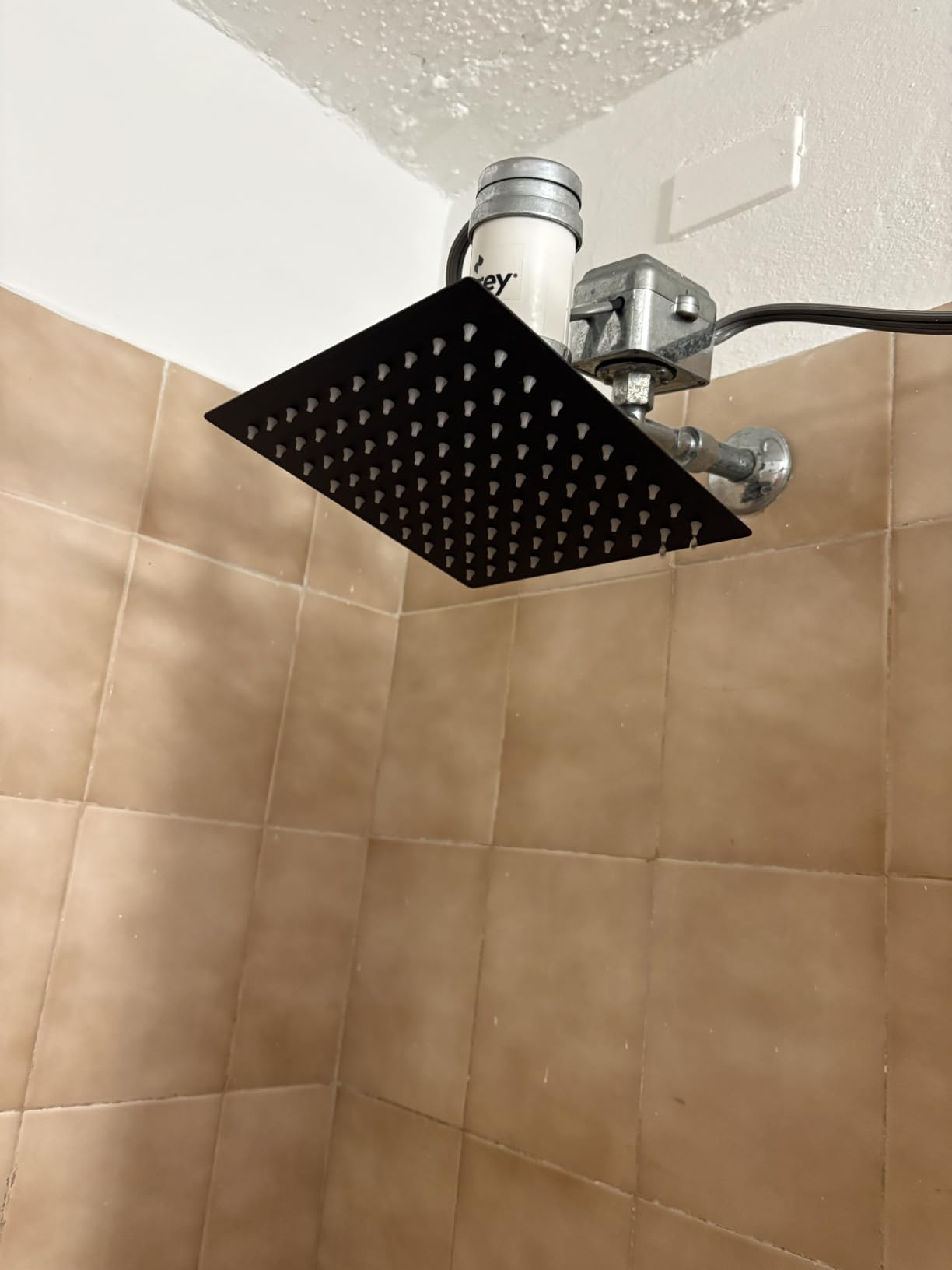 Voolan Rain Shower Head - High Flow Large Rainfall Shower Heads Made of Stainless Steel - Waterfall Bathroom Square Showerhead - Ceiling or Wall Mount (12