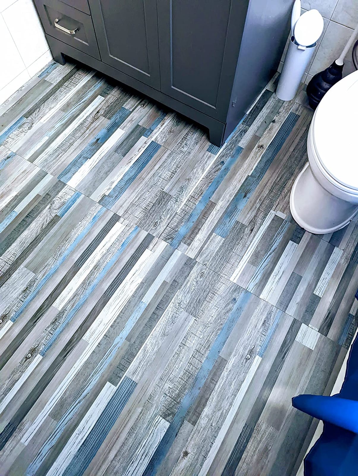 Luxury Vinyl Flooring Tiles by Lucida USA | Peel and Stick Floor Tile for DIY Installation | 36 Wood-Look Planks | Reclaimed | BaseCore | 54 Sq. Feet customer photo 1