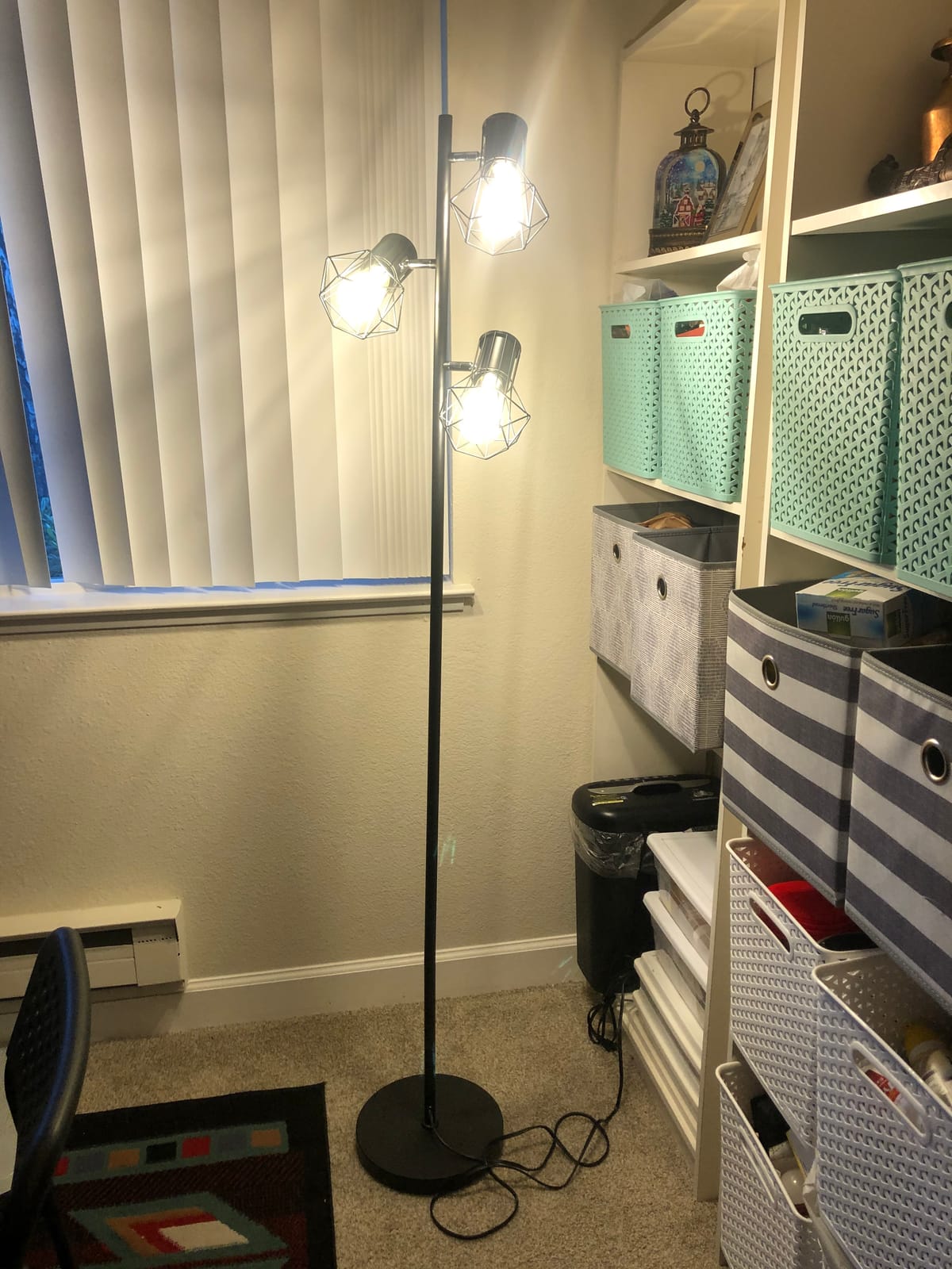 BoostArea Industrial Floor Lamp, Standing Lamp, Farmhouse Tree Floor Lamps with 3 Adjustable Cage Heads, E26 Socket, Independent Control, Floor Lamp for Living Room, Bedroom, Rustic Home (No Bulb) customer photo 1