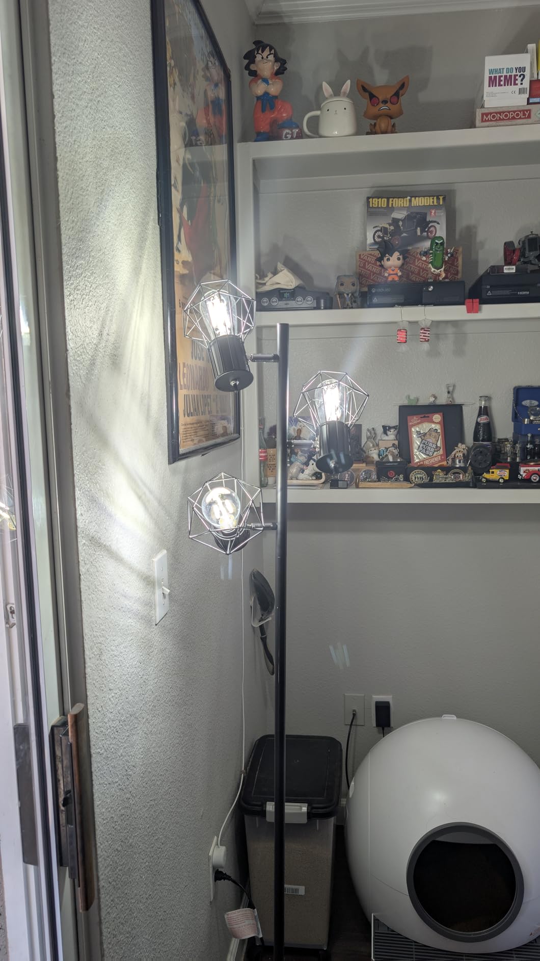 BoostArea Industrial Floor Lamp, Standing Lamp, Farmhouse Tree Floor Lamps with 3 Adjustable Cage Heads, E26 Socket, Independent Control, Floor Lamp for Living Room, Bedroom, Rustic Home (No Bulb) customer photo 2