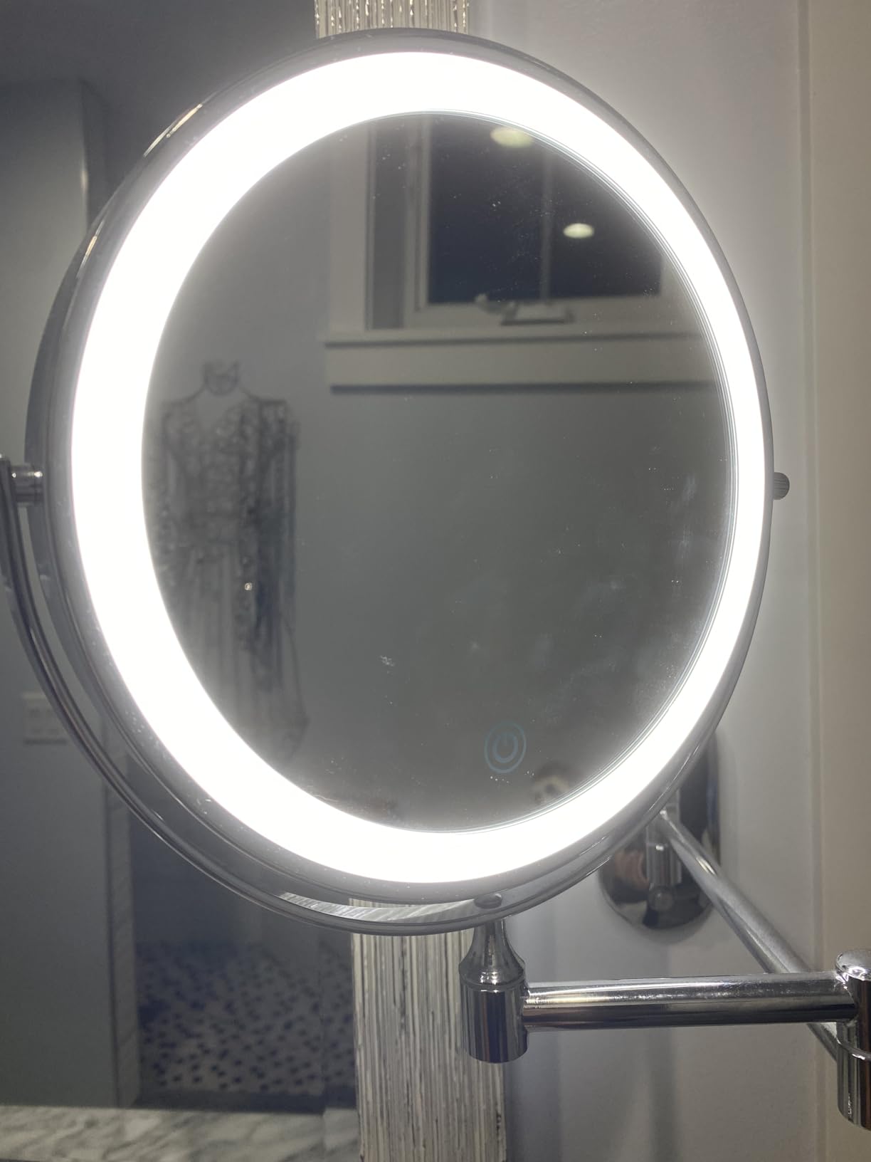 FUNTOUCH 5000mAh Rechargeable Wall Mounted Lighted Makeup Mirror 1X30X customer photo 2