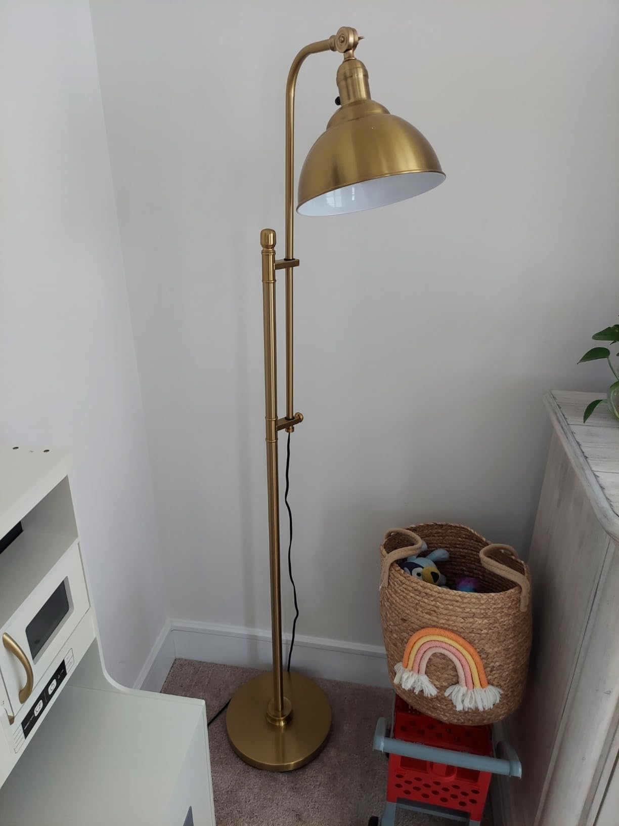 Coucrek Industrial Floor Lamp, Farmhouse Reading Lamp with 3CCT Bulb | Adjustable Height & Head, Aged Bronze Rustic Lights for Bedroom Living Room Office customer photo 1