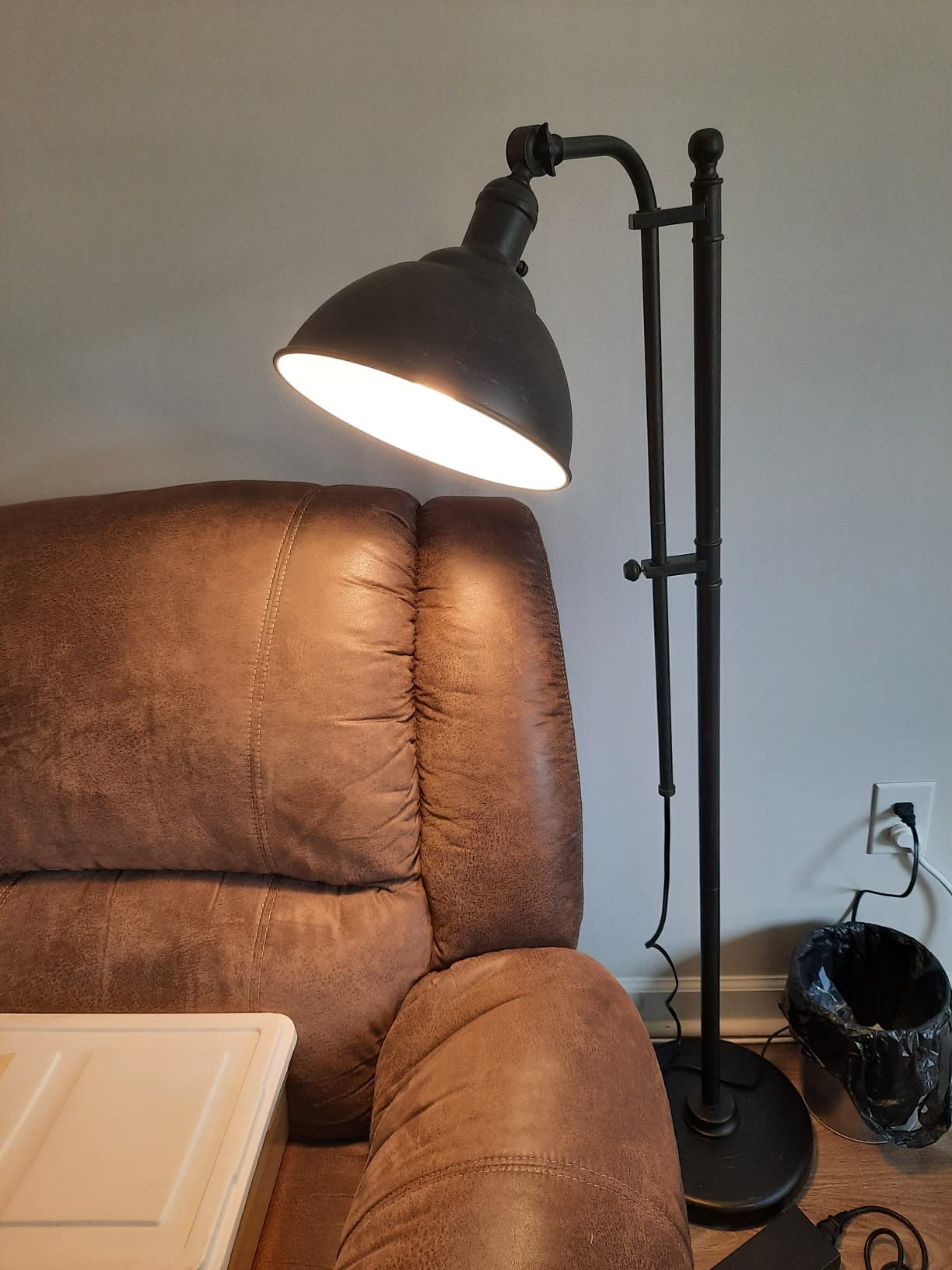 Coucrek Industrial Floor Lamp, Farmhouse Reading Lamp with 3CCT Bulb | Adjustable Height & Head, Aged Bronze Rustic Lights for Bedroom Living Room Office customer photo 2