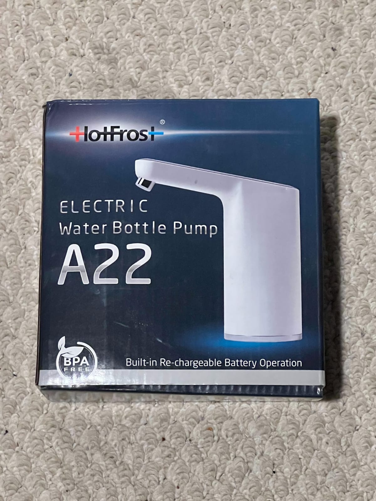 HotFrost Electric Water Pump for 5 Gallon Jug with Chrome-Plated Spout | Low Noise USB Rechargeable Water Dispenser for 5 Gallon Bottle, Automatic Cordless Operation, Food-grade BPA-Free Materials customer photo 1
