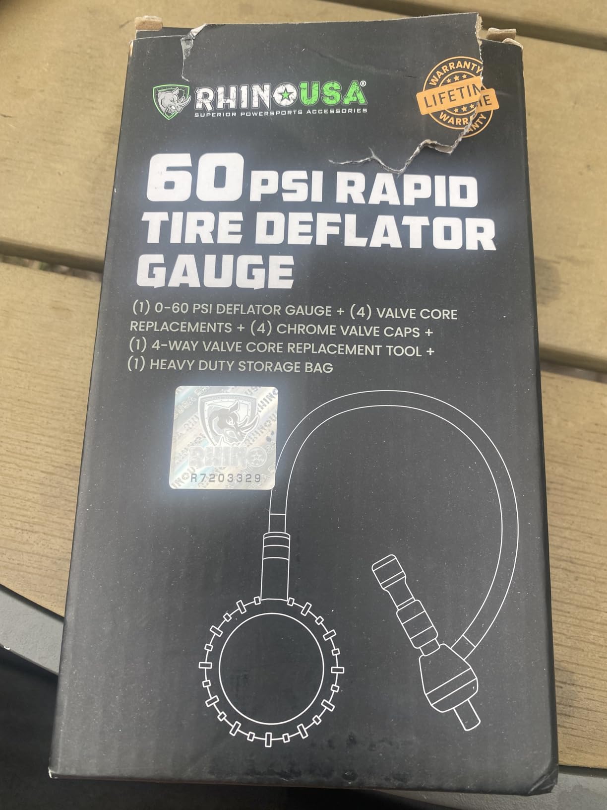 Rhino USA Rapid Tire Deflator with Gauge (0-60 PSI) - Offroad Air Down | Automatic & Adjustable Air Down Tool. Large 2in Glow Dial, Solid Brass Hardware. Best for Jeep, Truck, ATV or UTV. customer photo 2