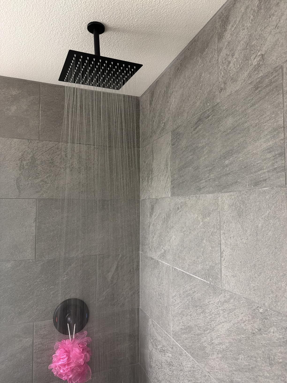 NearMoon Rain Shower Head, High Flow Stainless Steel Square Rainfall Shower, High Pressure Design, Awesome Shower Experience Even At Low Water Flow (10 Inch, Matte Black) customer photo 2