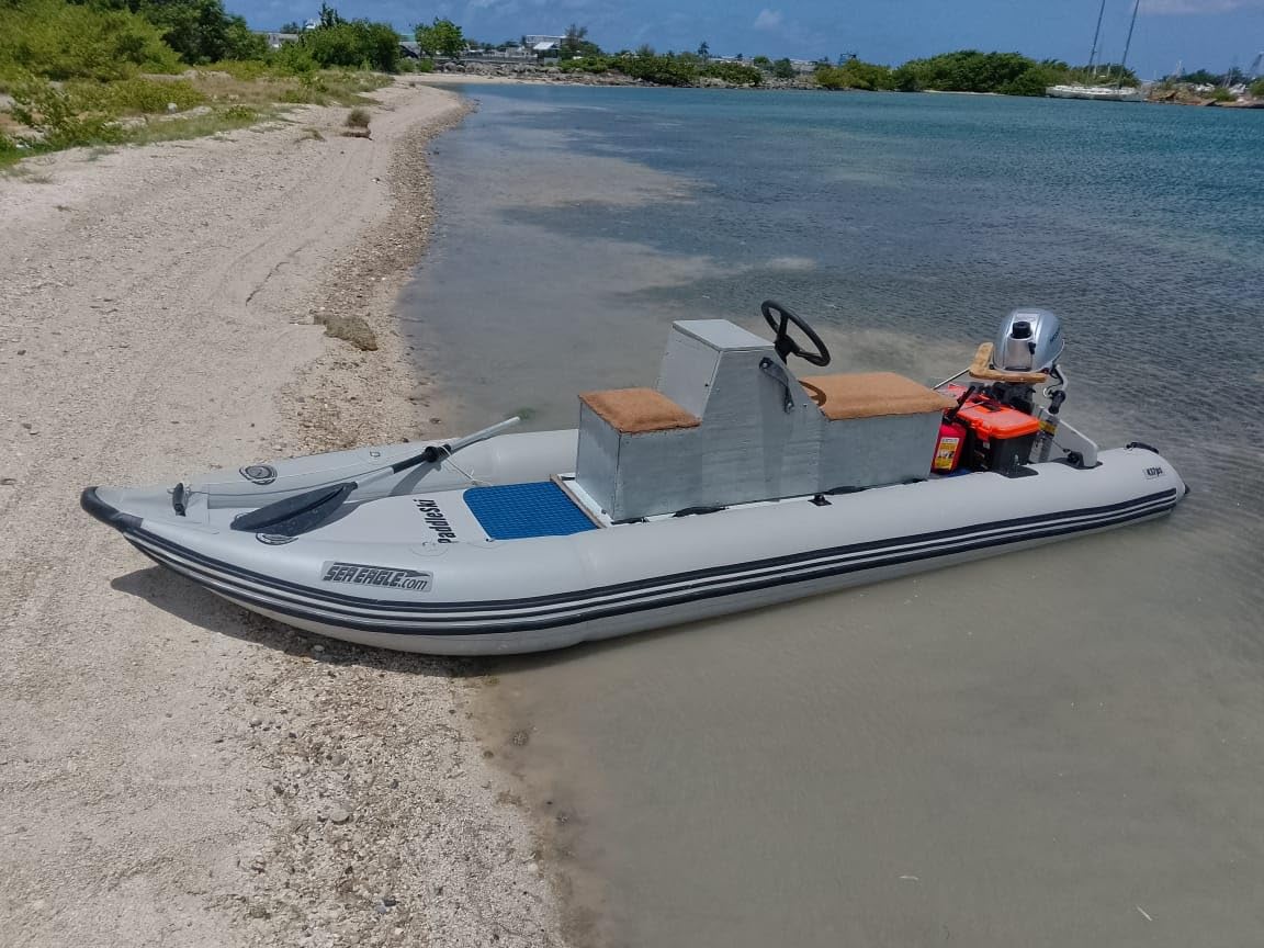 Sea Eagle 437ps PaddleSki Inflatable 1-2 Person Catamaran Boat – Paddle, Motor, Fish, or Sail – 4-in-1 Inflatable Watercraft – Self Bailing customer photo 2