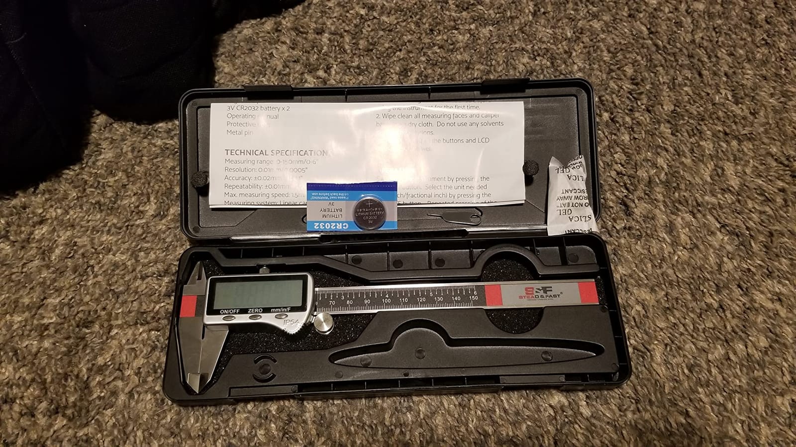 S&F STEAD & FAST Digital Caliper Measuring Tool 6 inch with Extra Large LCD Screen, Stainless Steel Micrometer Caliper Digital IP54, Measures Inch Mm Fraction for Workshop, 3D Printing customer photo 1