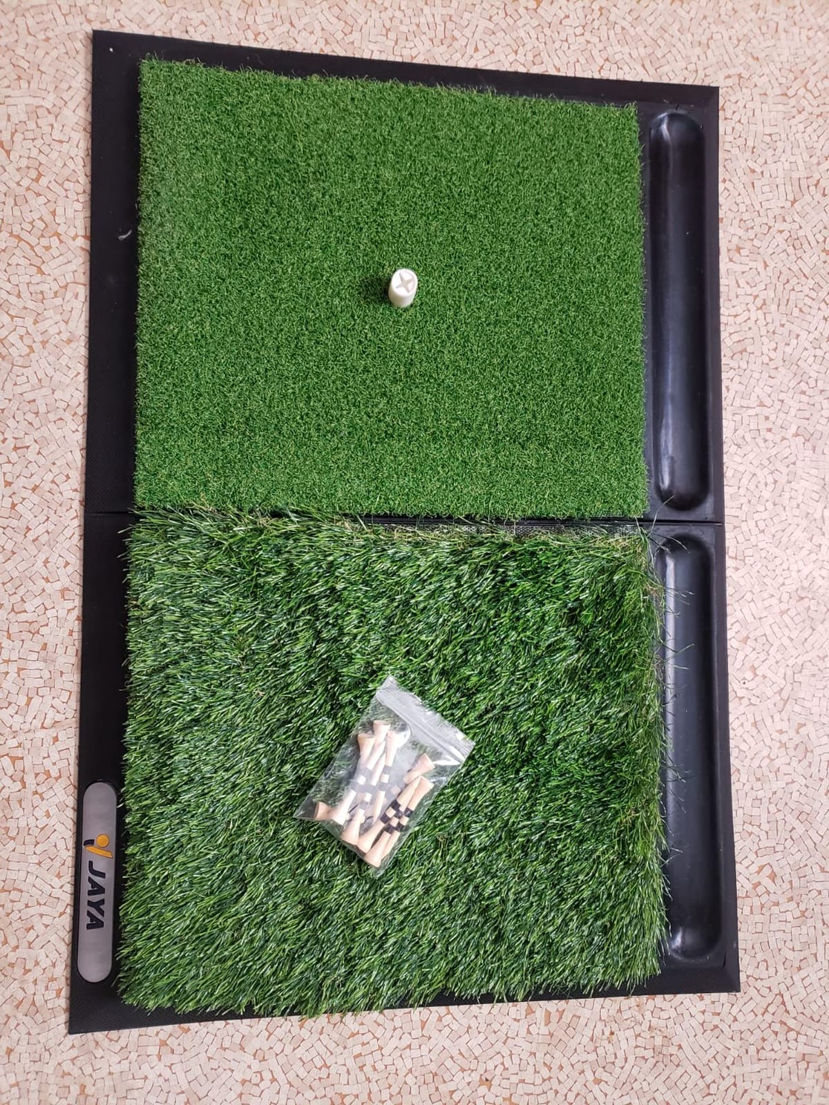 JAYA Golf Hitting Mat with Heavy Rubber Base, Foldable Golf Practice Mat for Indoor & Outdoor Training, Dual Turf Fairway & Rough Grass Mat for Swing, Chipping and Driving Practice customer photo 2