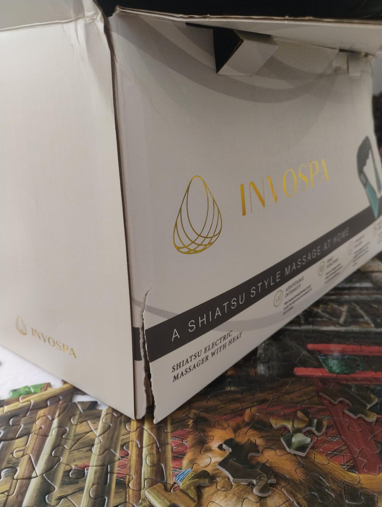 InvoSpa Shiatsu Massager with Heat - Deep Tissue Kneading Pillow for Neck, Shoulders, and Back - Electric Full Body Massage customer photo 2