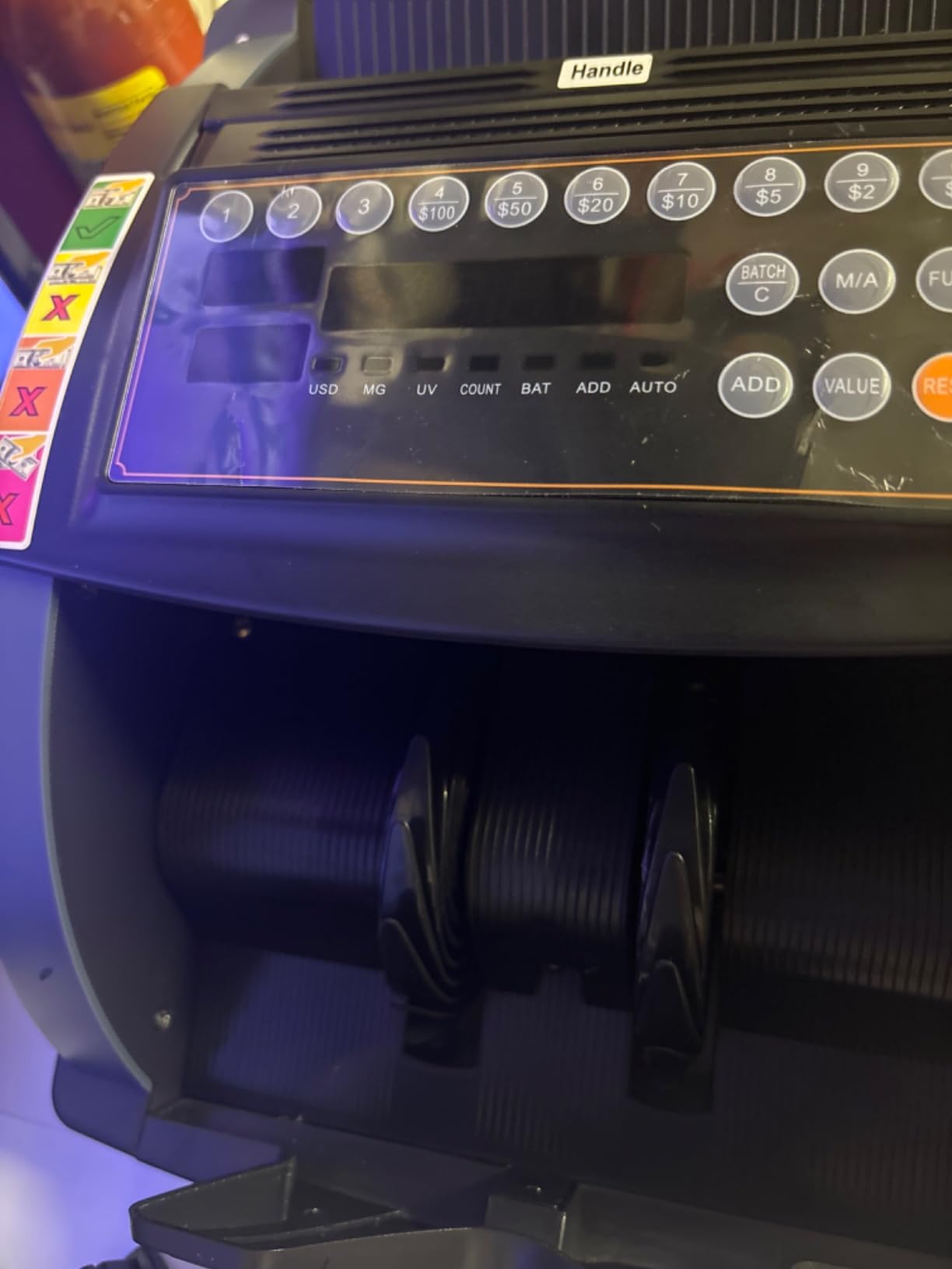 Aneken Money Counter with Value Count, 1300 Bills/Min for USD & EUR | UV/MG/IR/THK/DIM/CCH/FL/SL Counterfeit Detection, Count, Add, Batch & Auto/Manual Modes for Cash-Handling Businesses customer photo 2
